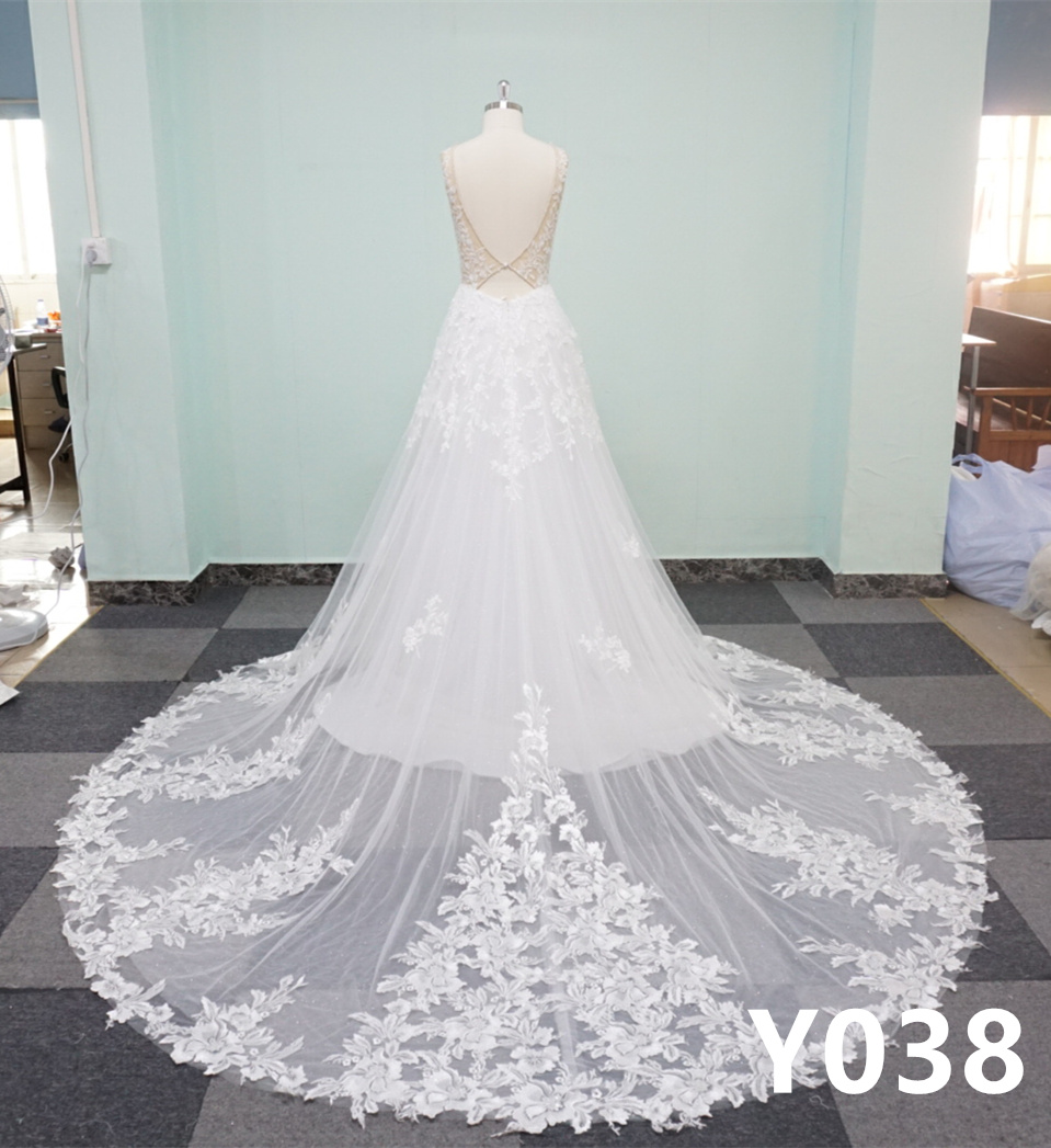 Y038 A-line Strapless Sleeveless Backless Wedding Dresses