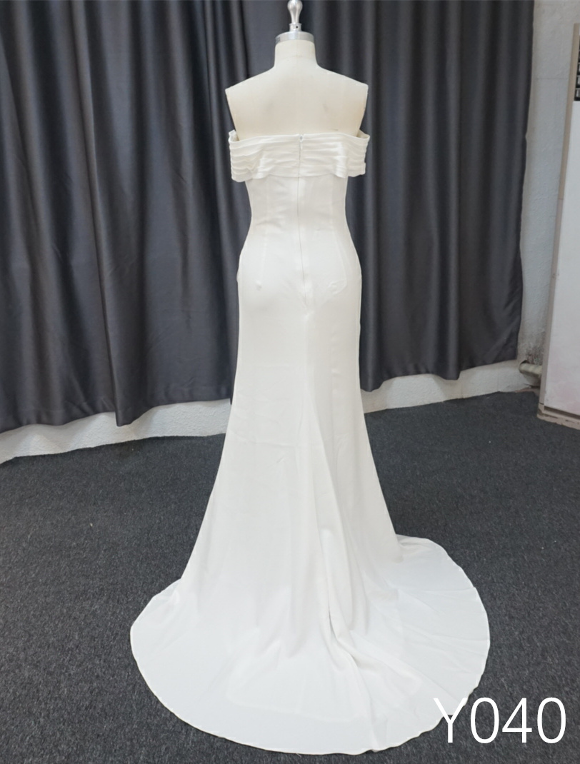 Y040 Strapless Slit Mermaid Wedding Dresses