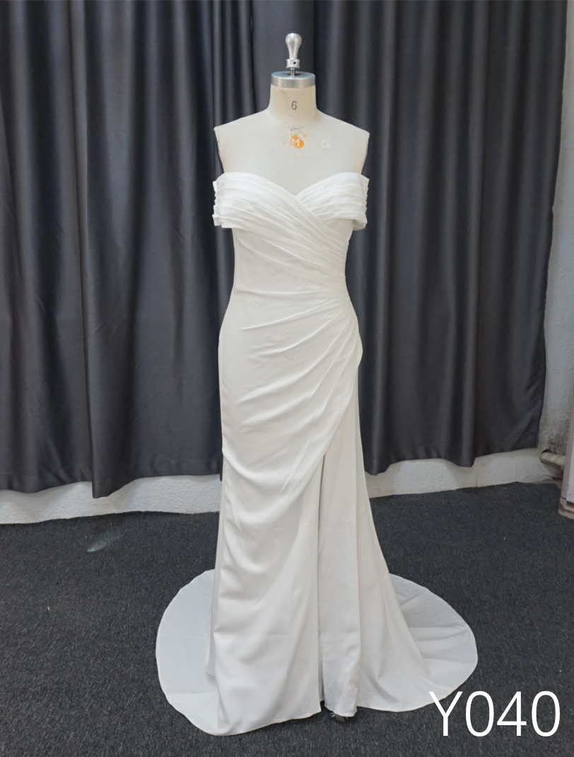 Y040 Strapless Slit Mermaid Wedding Dresses