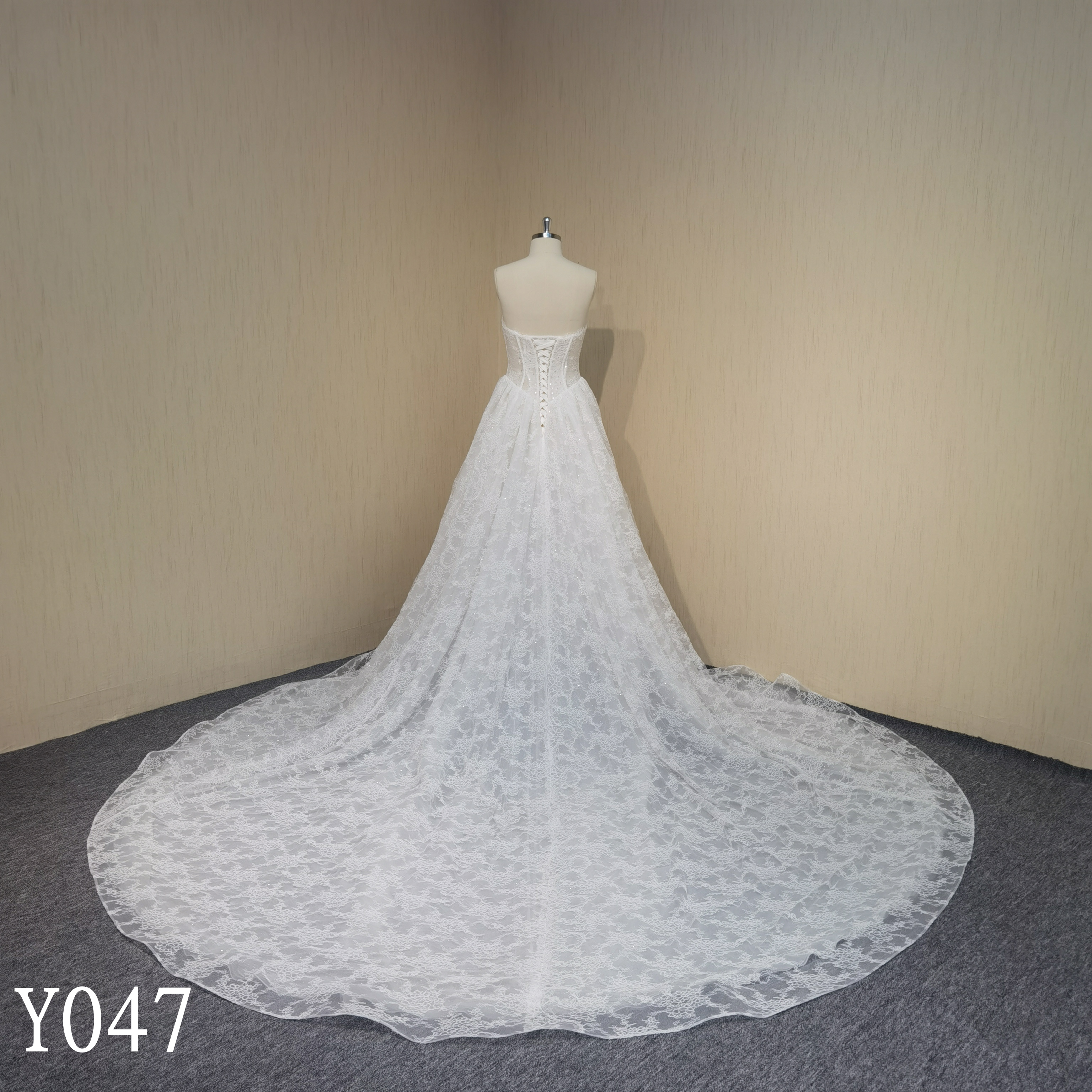 Y047 Detachable Shawl Long Sleeve Sexy Sweetheart Neck French Wedding Dresses