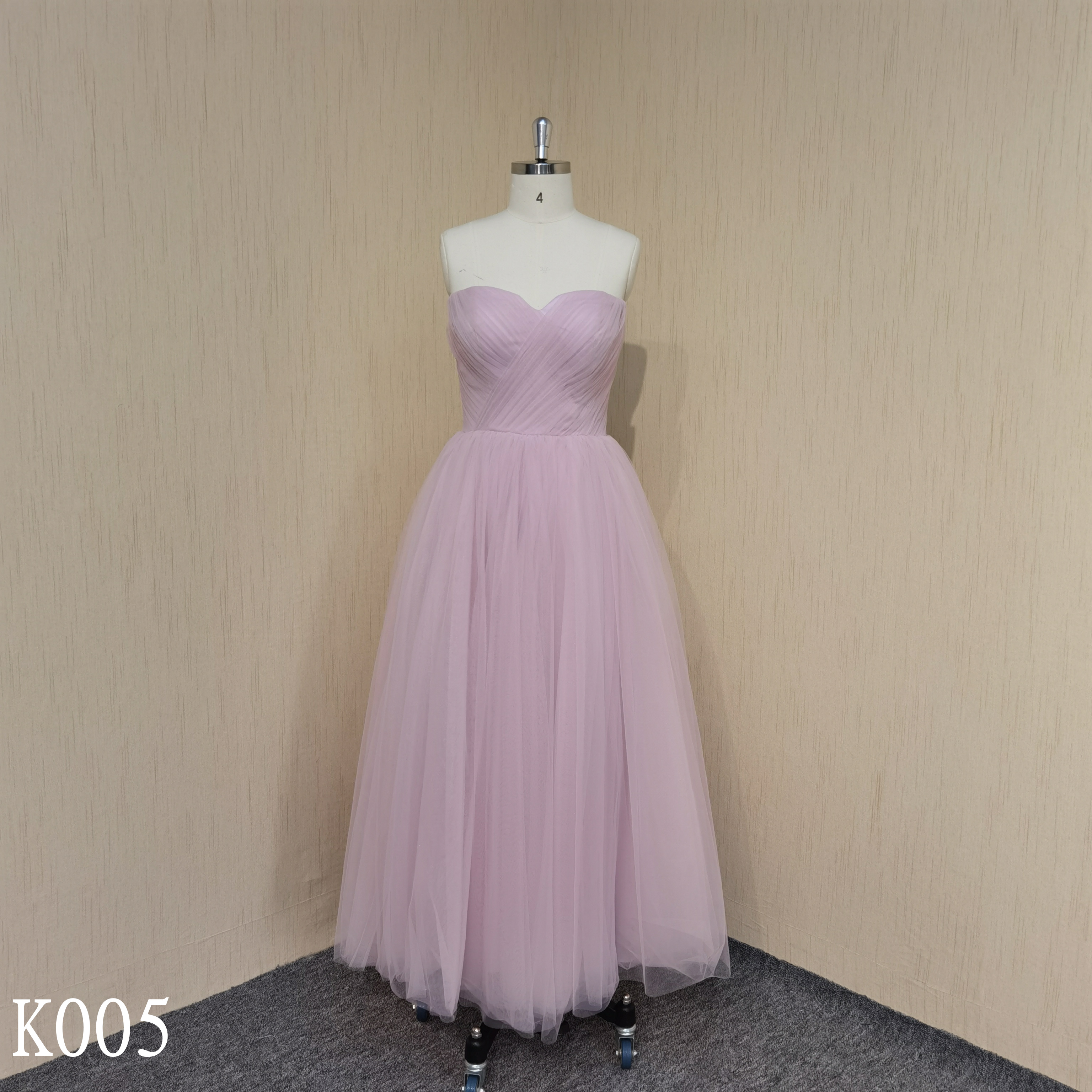 K005 A-line Pink Wedding Dress Sweetheart Neckline