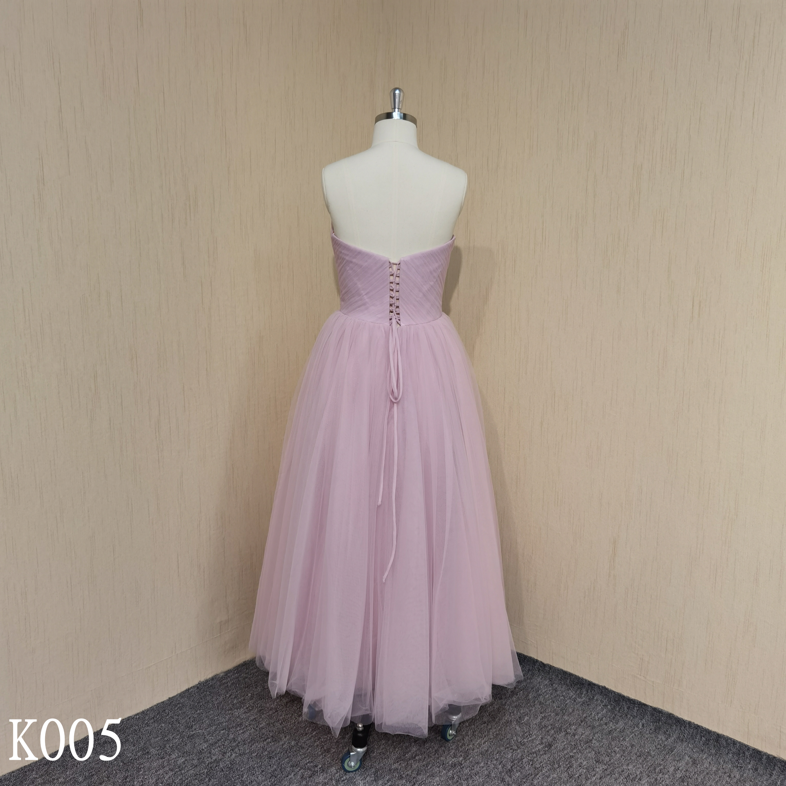 K005 A-line Pink Wedding Dress Sweetheart Neckline