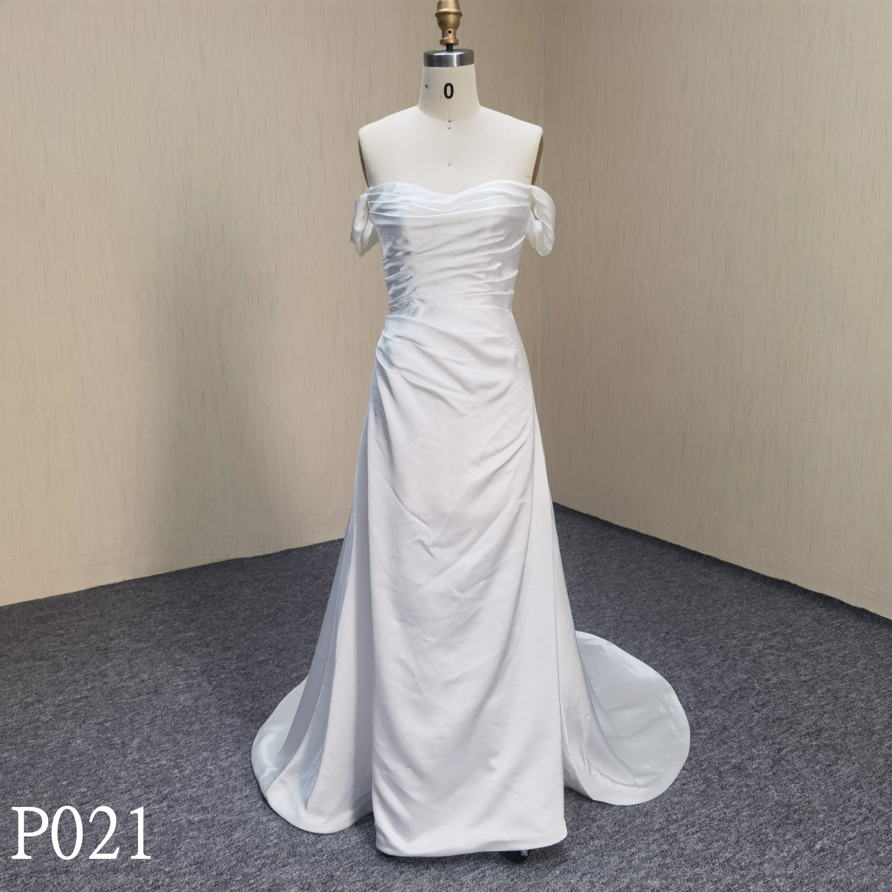 P021 Wedding dress with Pleat Wedding Bridal made in china