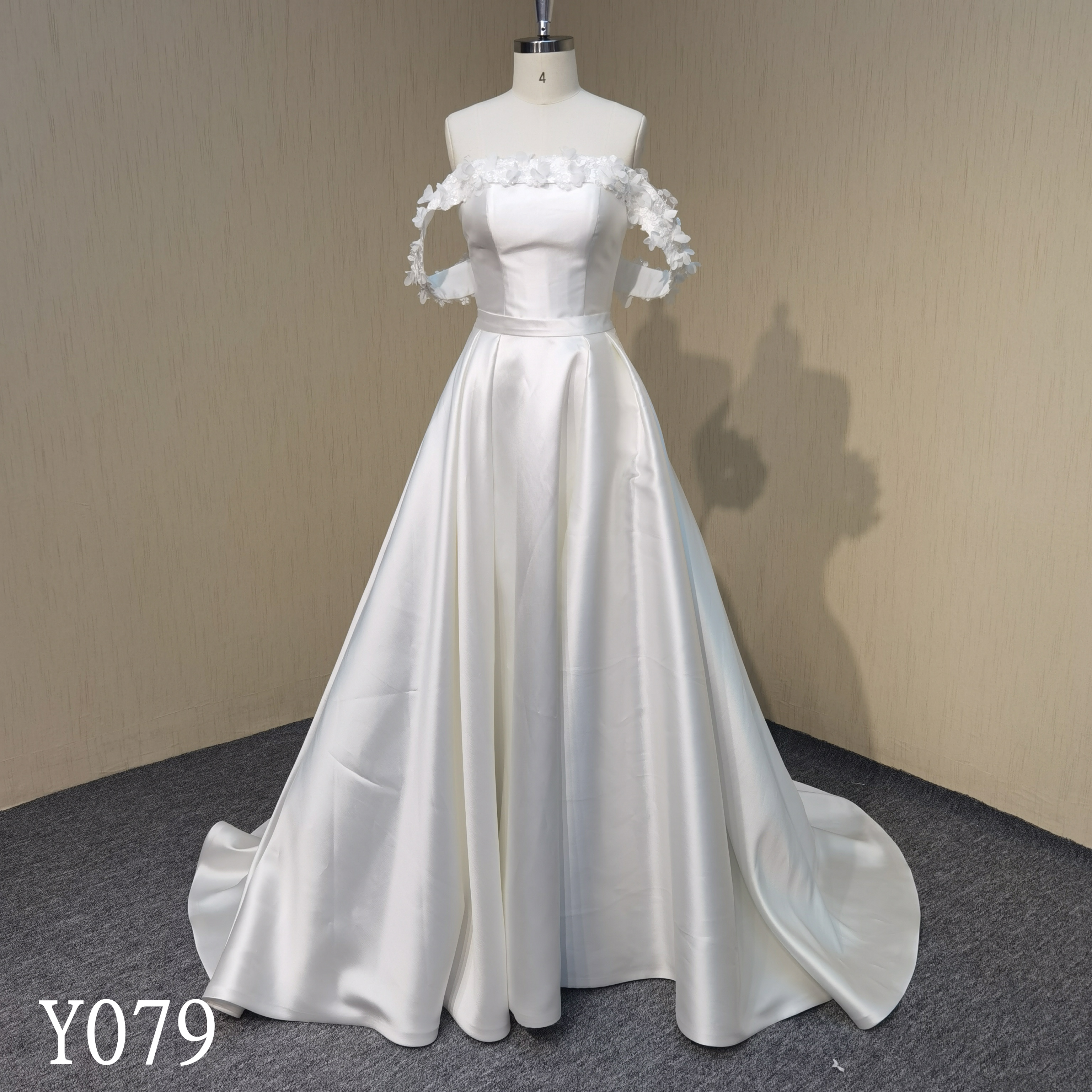 Y079 Short skirt + detachable trailing two-piece A-line wedding dresses