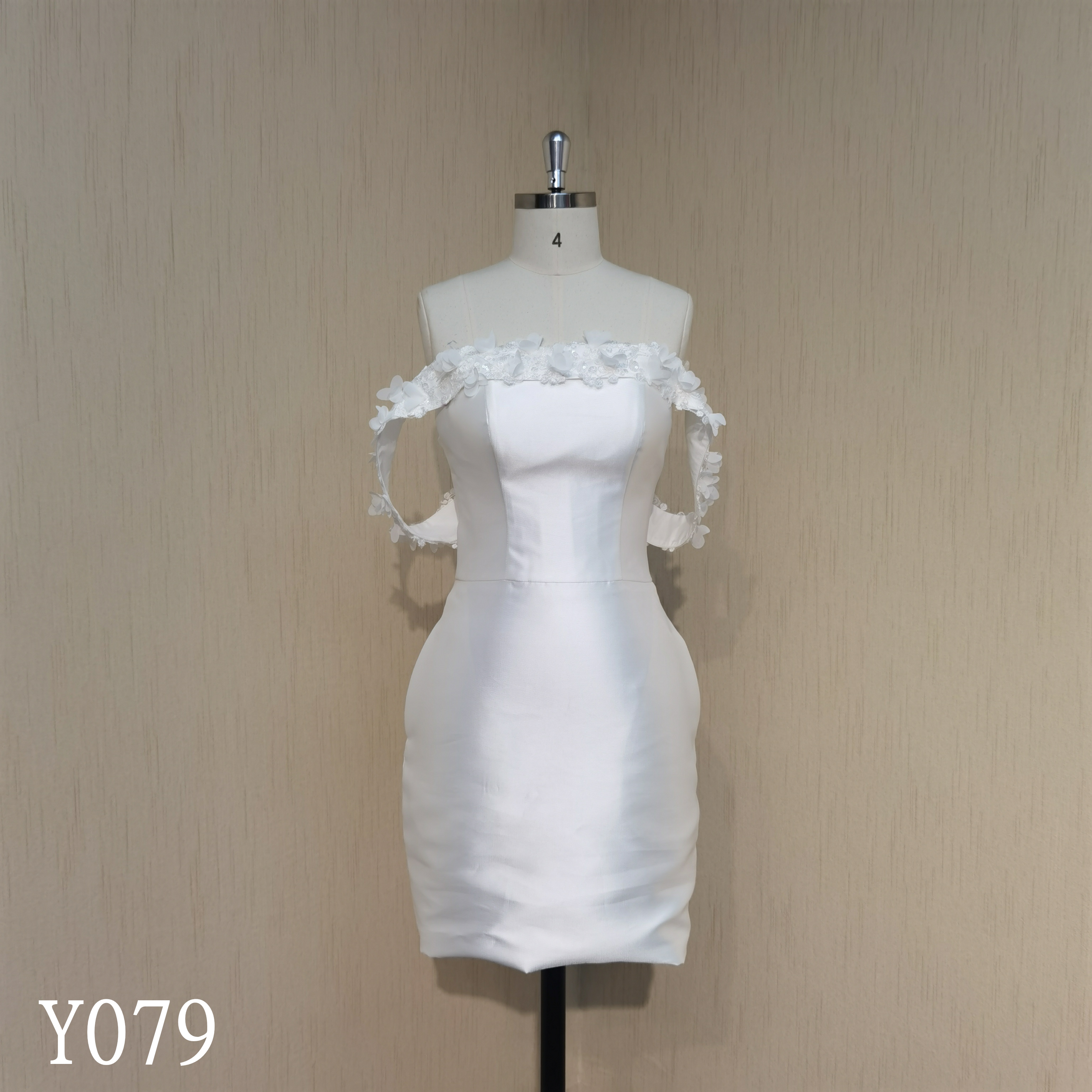 Y079 Short skirt + detachable trailing two-piece A-line wedding dresses
