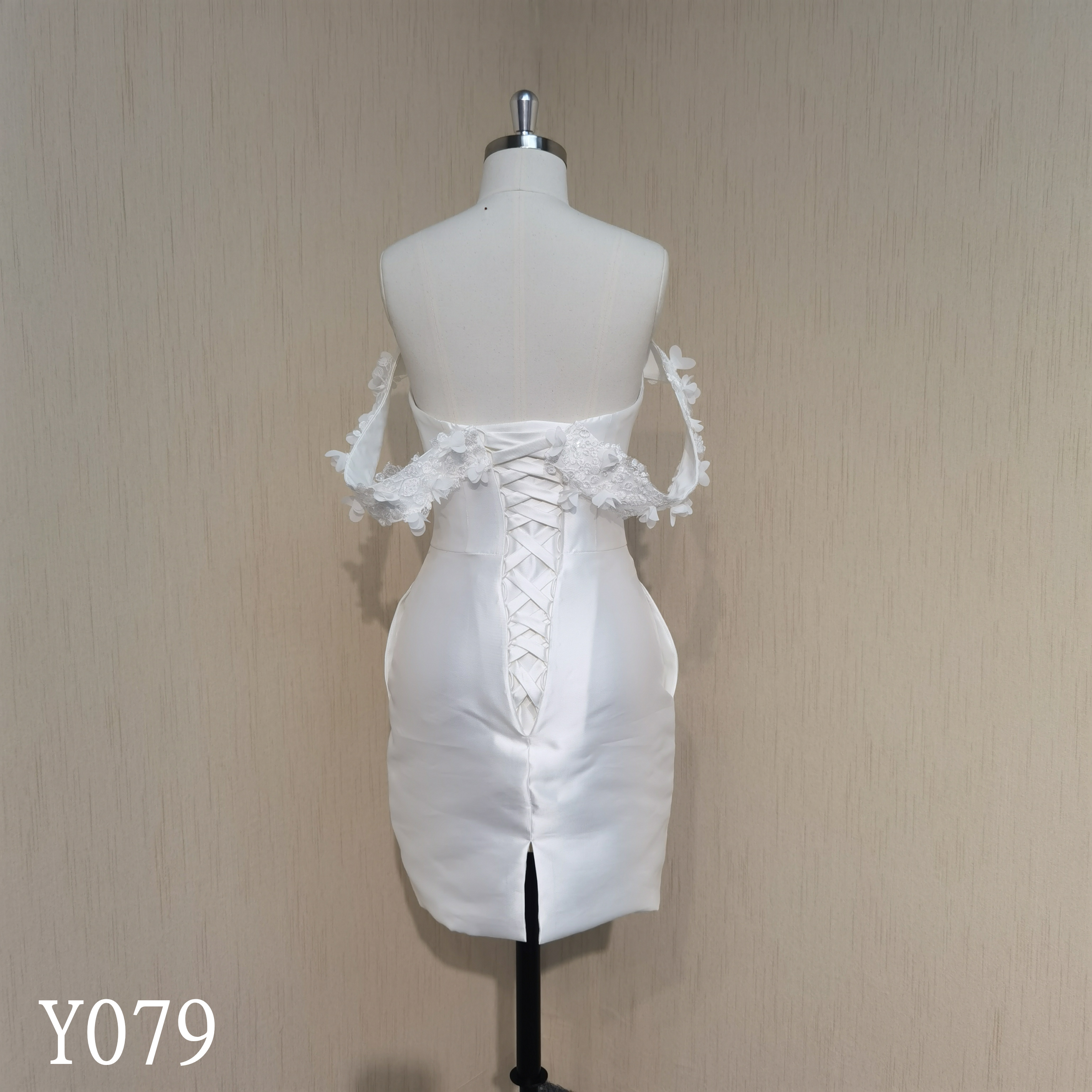 Y079 Short skirt + detachable trailing two-piece A-line wedding dresses