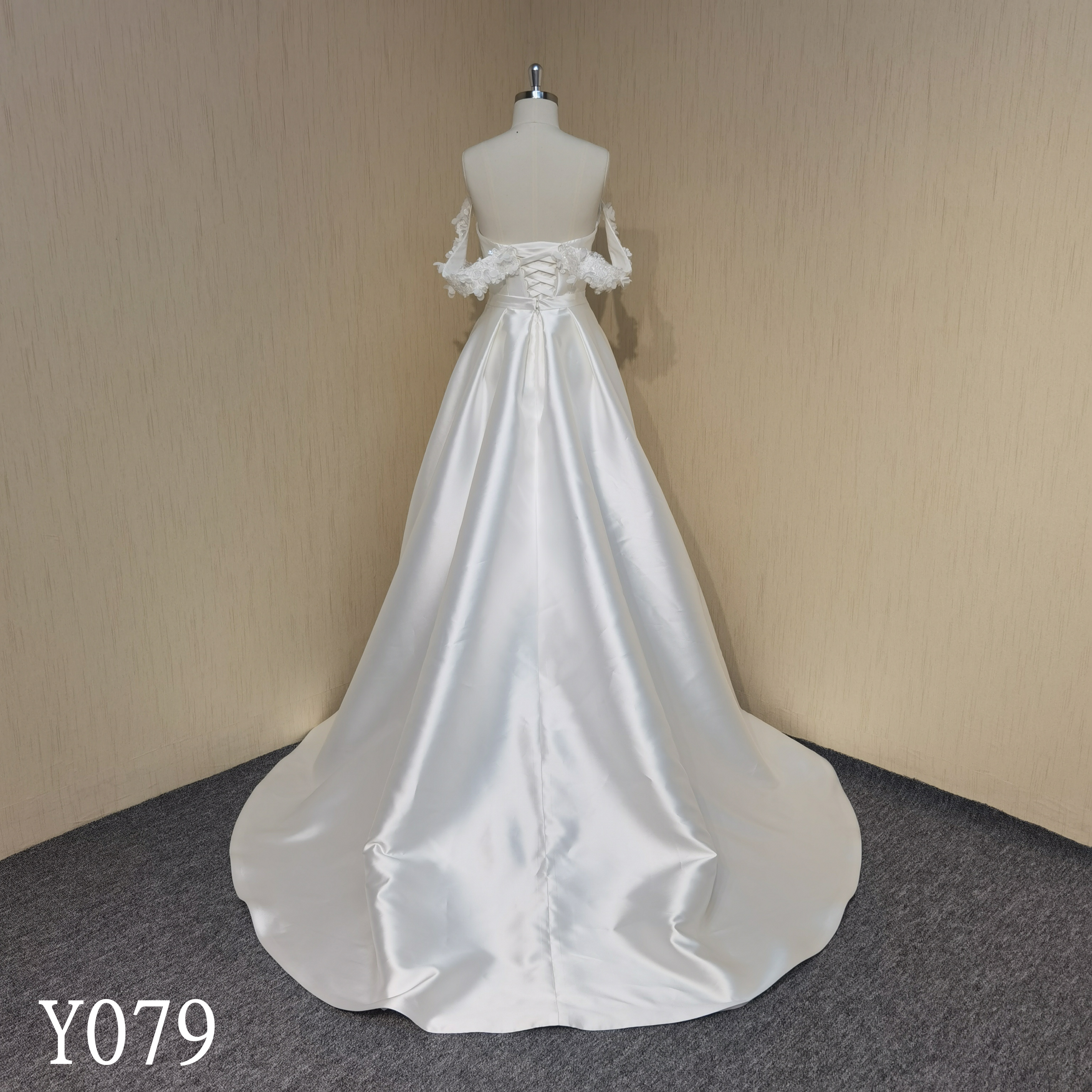 Y079 Short skirt + detachable trailing two-piece A-line wedding dresses