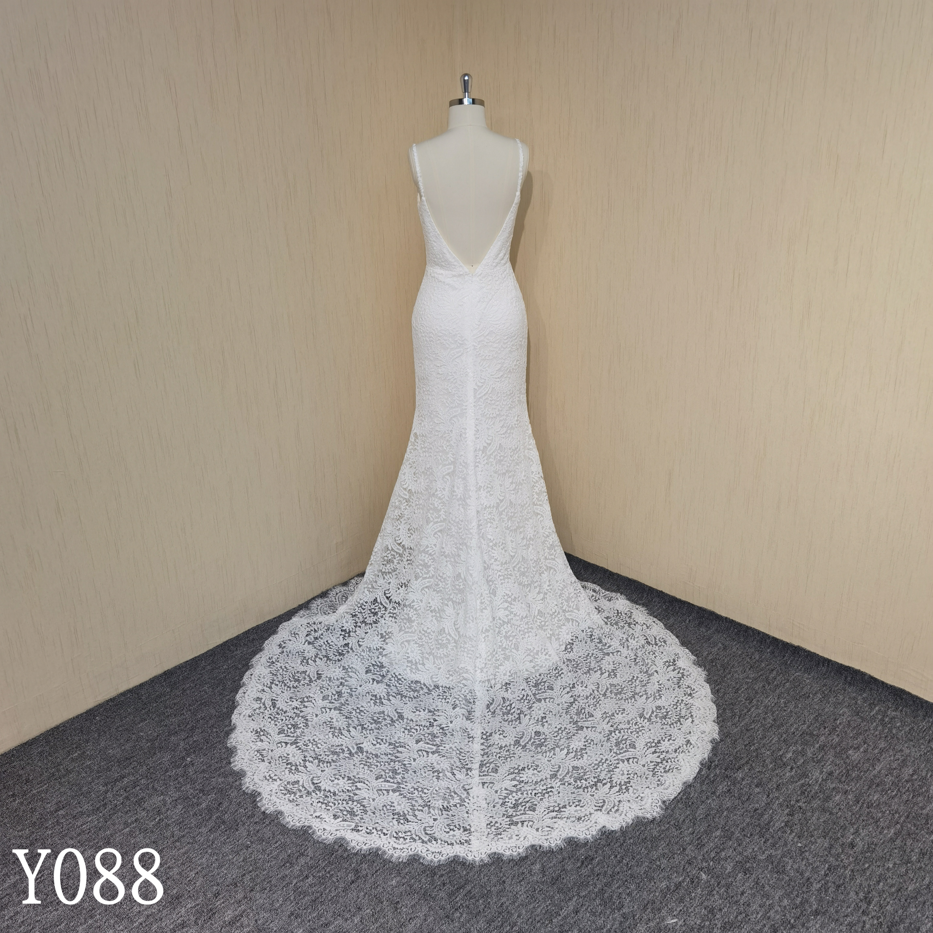 Y088 Sexy V-neck Lace Mermaid Wedding Dresses