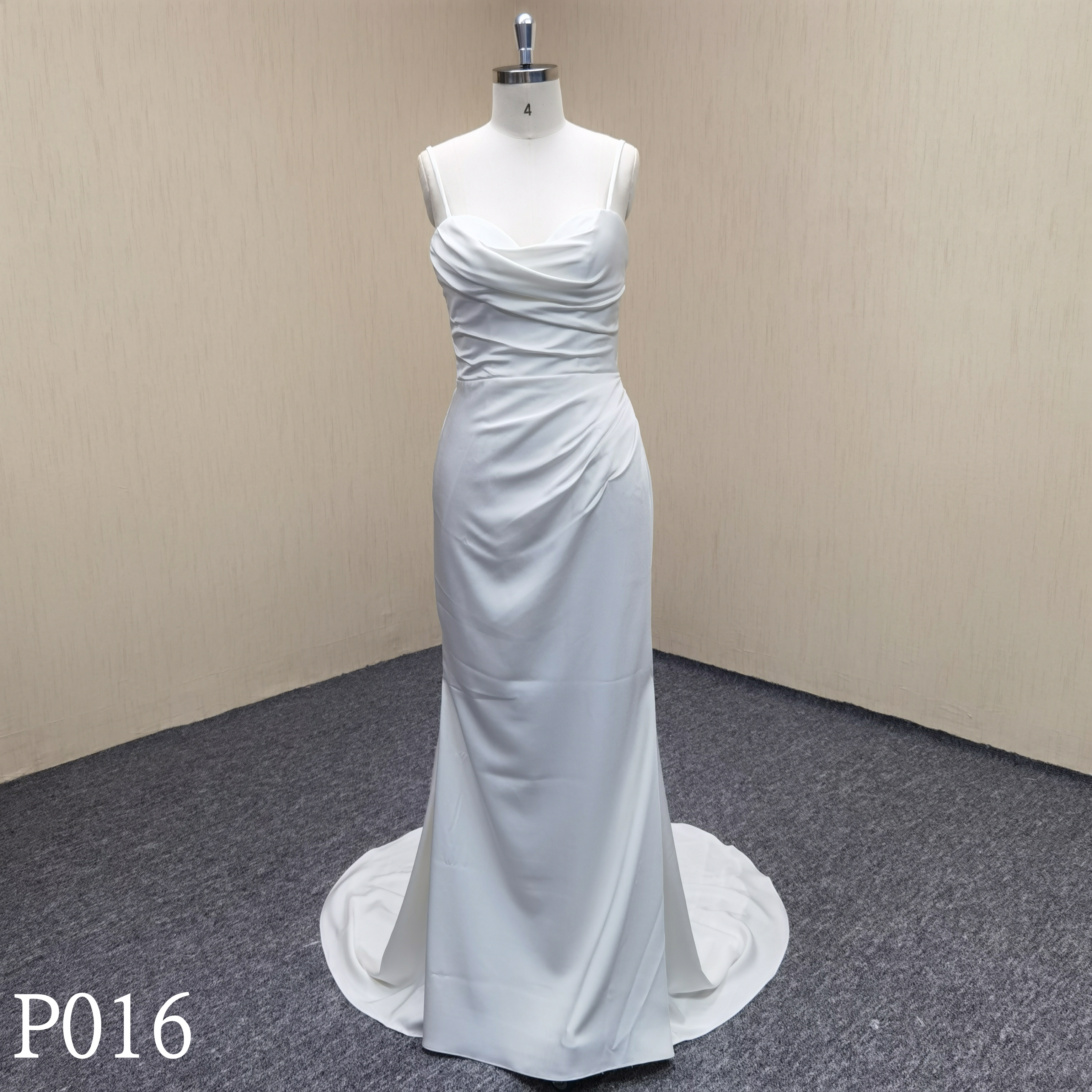 P016 Sweetheart Neckline Satin Mermaid Wedding Dresses With Strap Made in China