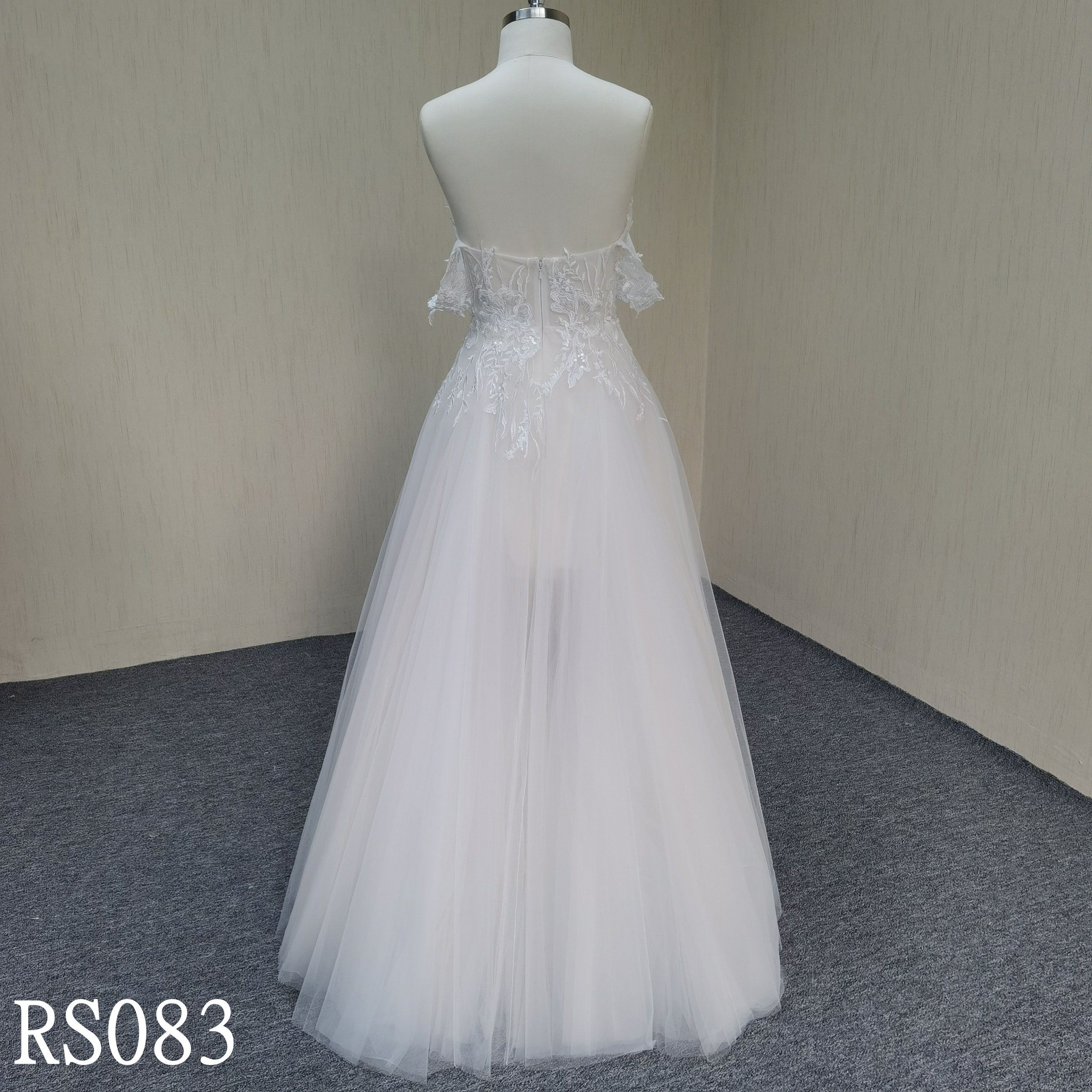 RS083 Off shoulder A-Line Sweetheart Neckline Wedding Gowns with Sequins Wedding Dress made in China