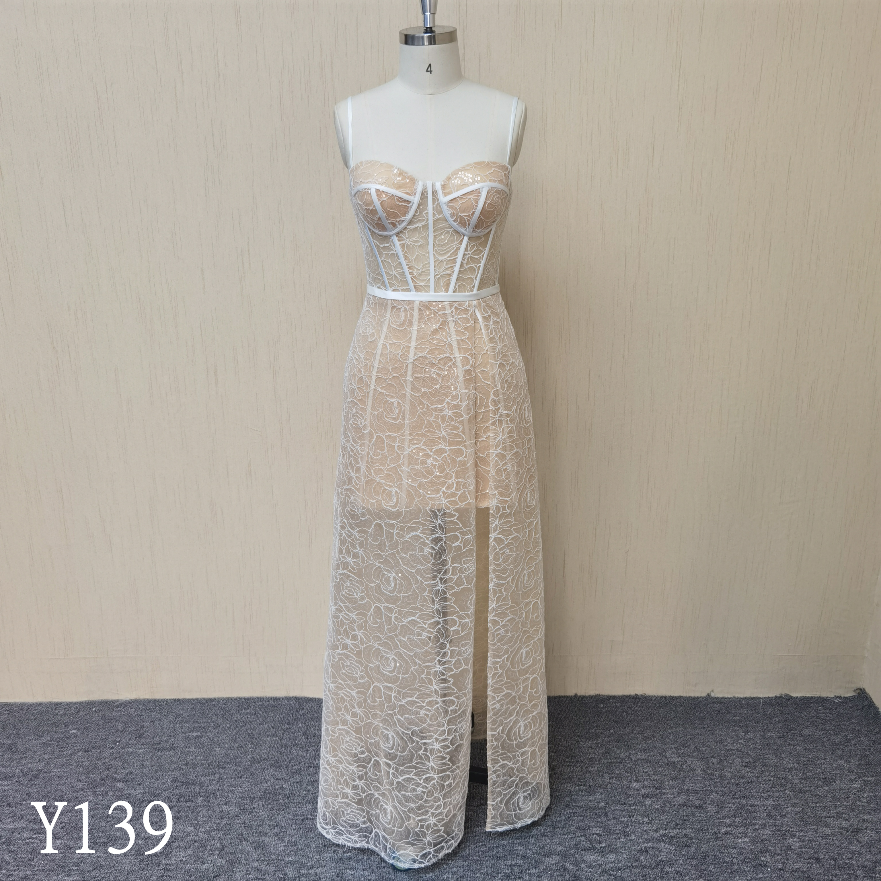 Y139 Sweetheart Neckline Fish Bones Mermaid Evening Dresses With Strap Made in China