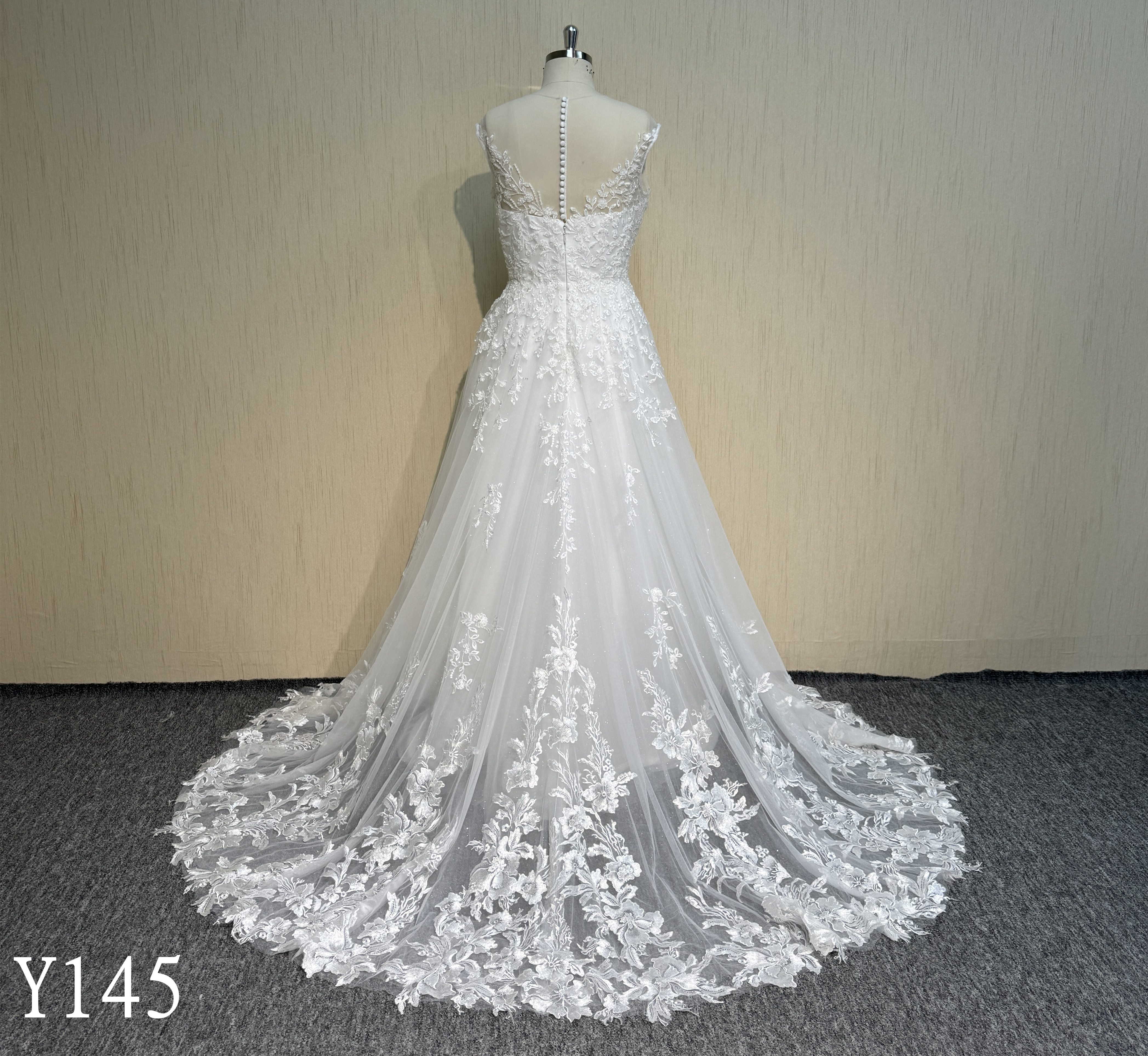 Y145 A Line Wedding Bridal with applique Wedding Dress made in china