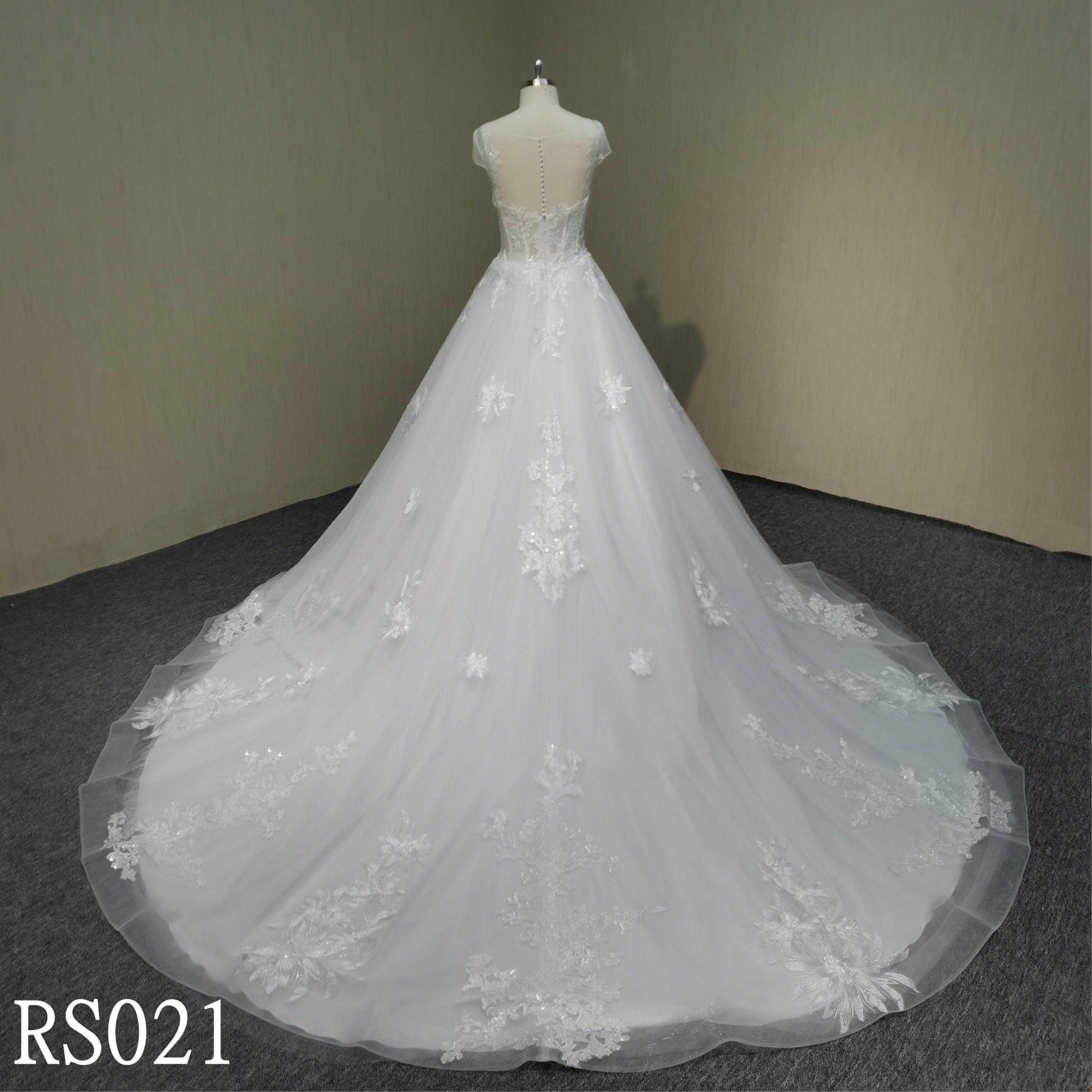 RS021 Handmade Beaded For Bodice  Ball Gown Wedding Dress