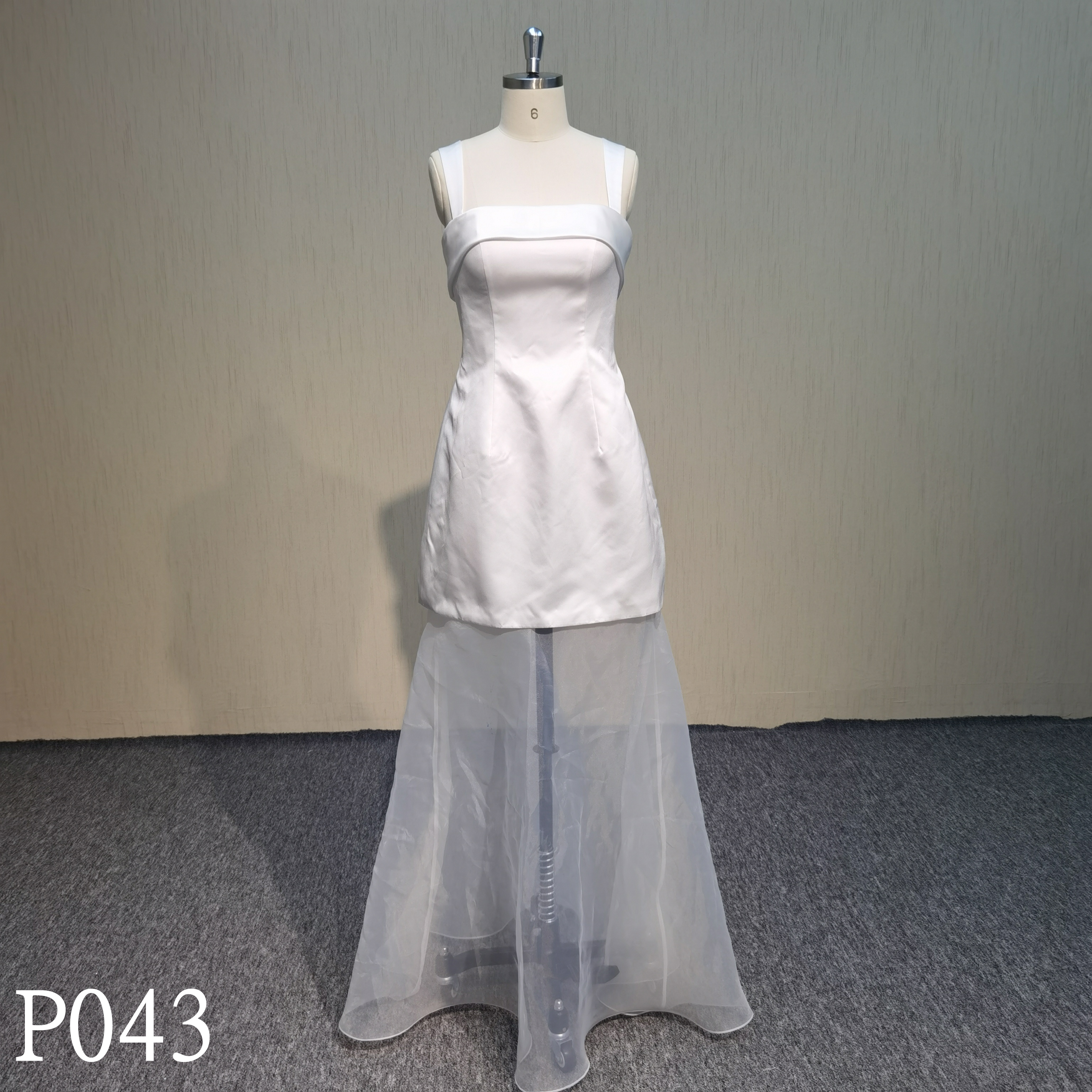 P043 Satin A line wedding dress  bridal dress