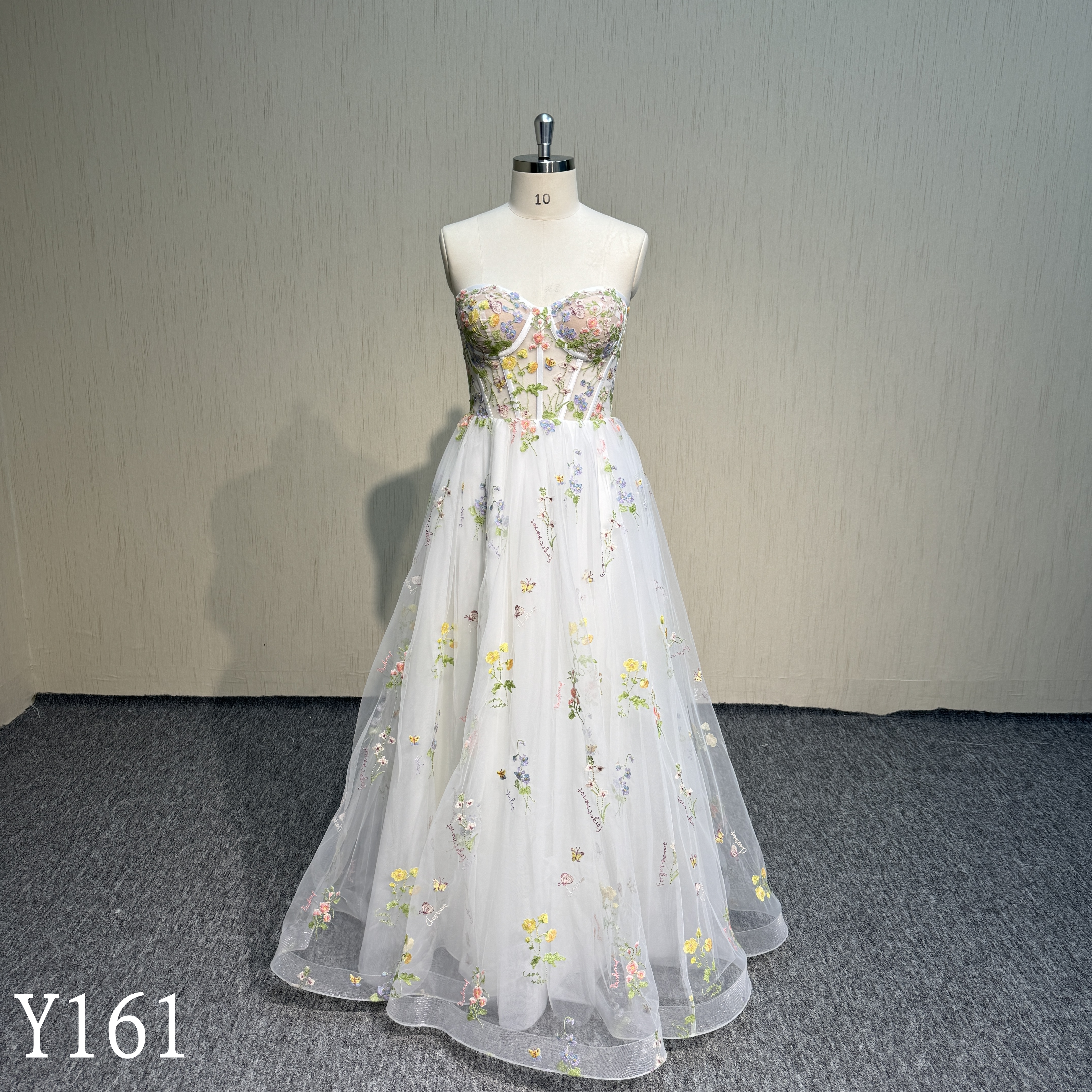Y161 Ball gown Lace up evening dress with sleeveless for woman