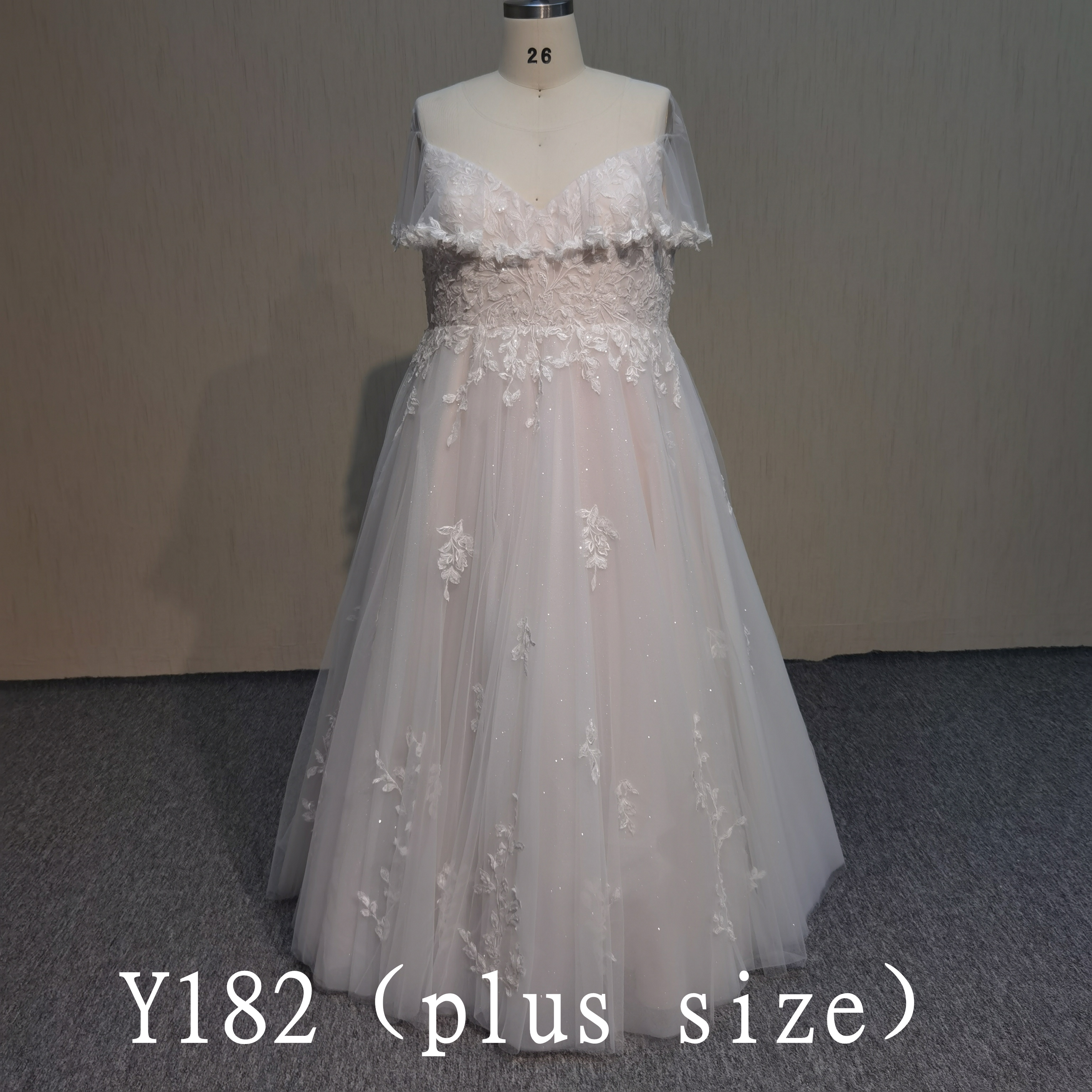 Y182 A Line Sequined Wedding Bridal with applique Wedding Dress made in china