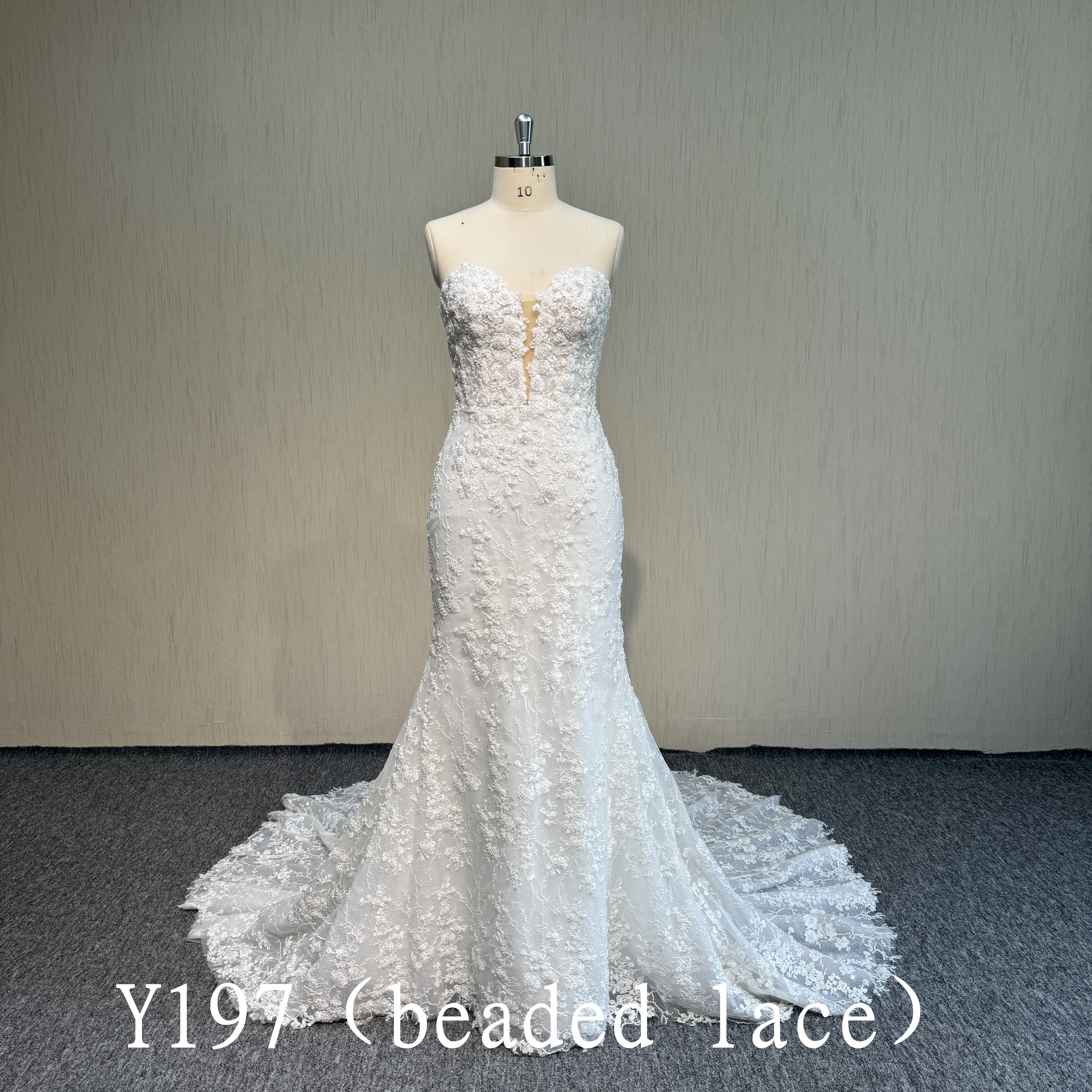 Y197 V-neck Mermaid Wedding Dresses With Beaded lace in China