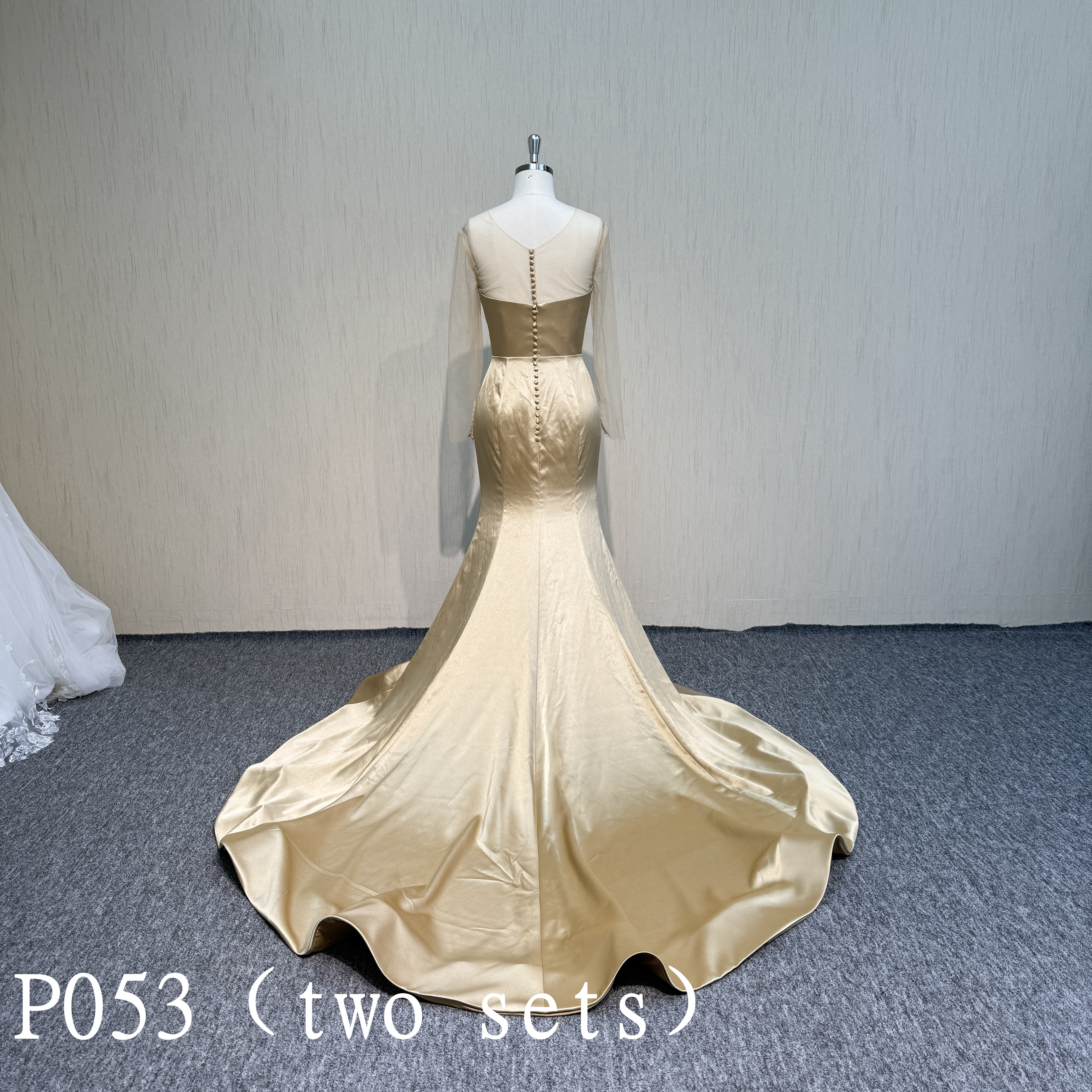 P053 Fashion design Gold Mermaid Wedding Dress