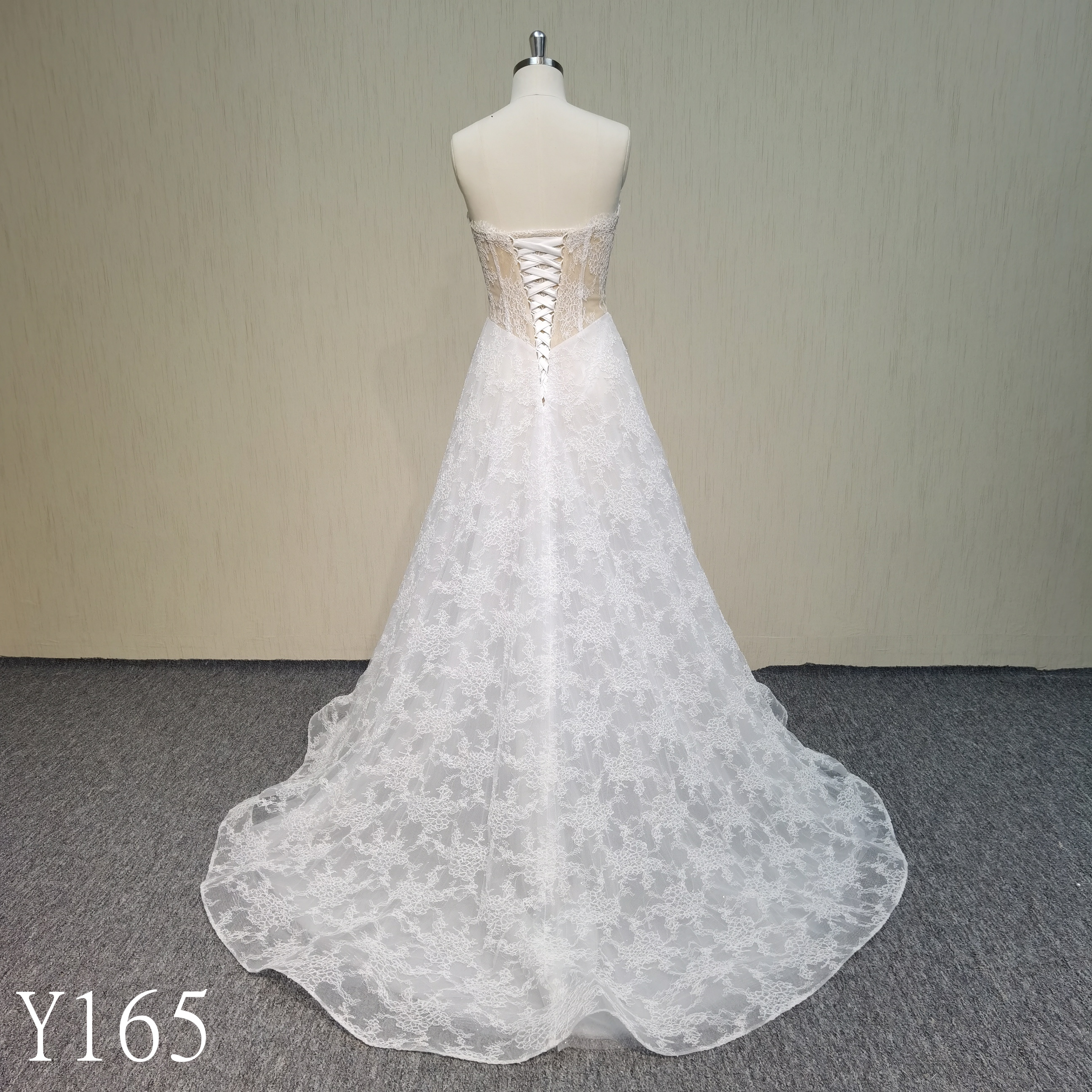 Y165 Back lace up sleeveless Wedding Dresses  Unique design dress made in China