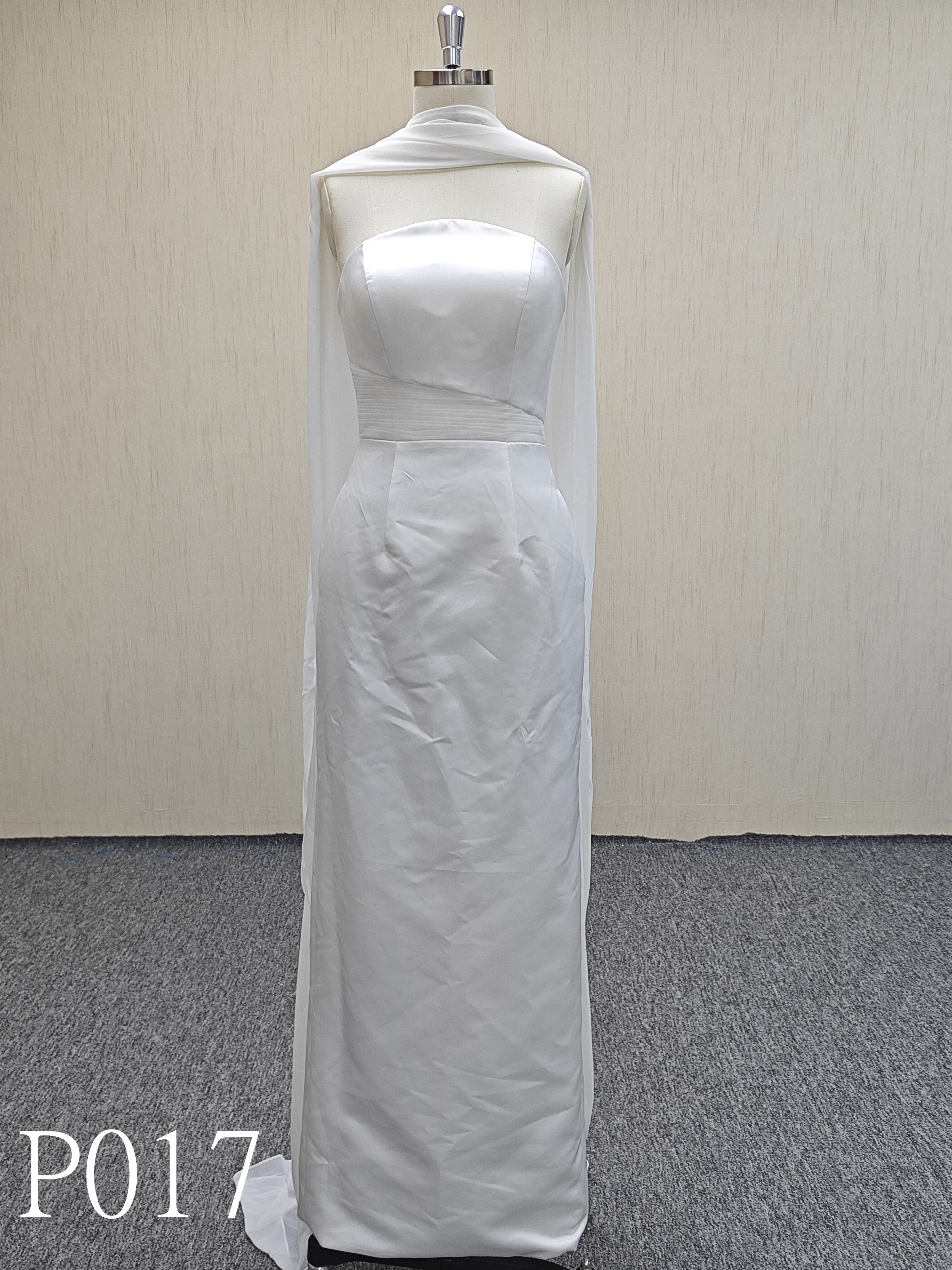 P017 Crepe sleeveless mermaid wedding dress with detachable wedding dress for woman