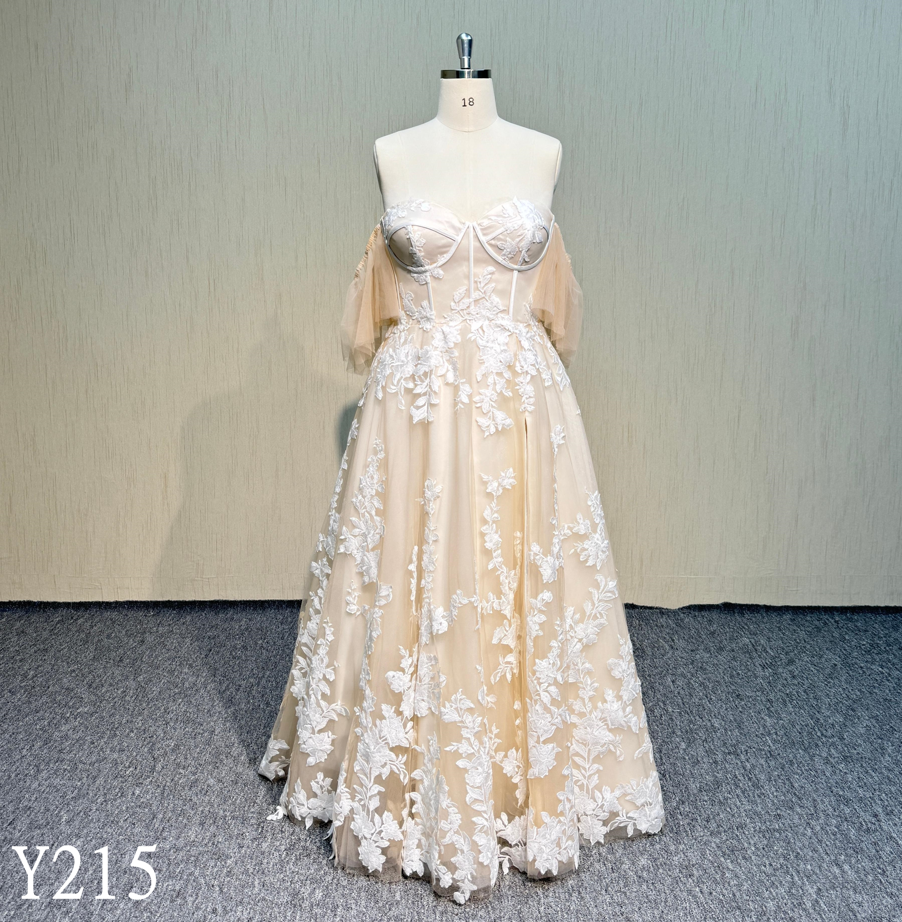 Y215 Elegant design  A-line sweetheart Neck Lace up Wedding Dresses for woman