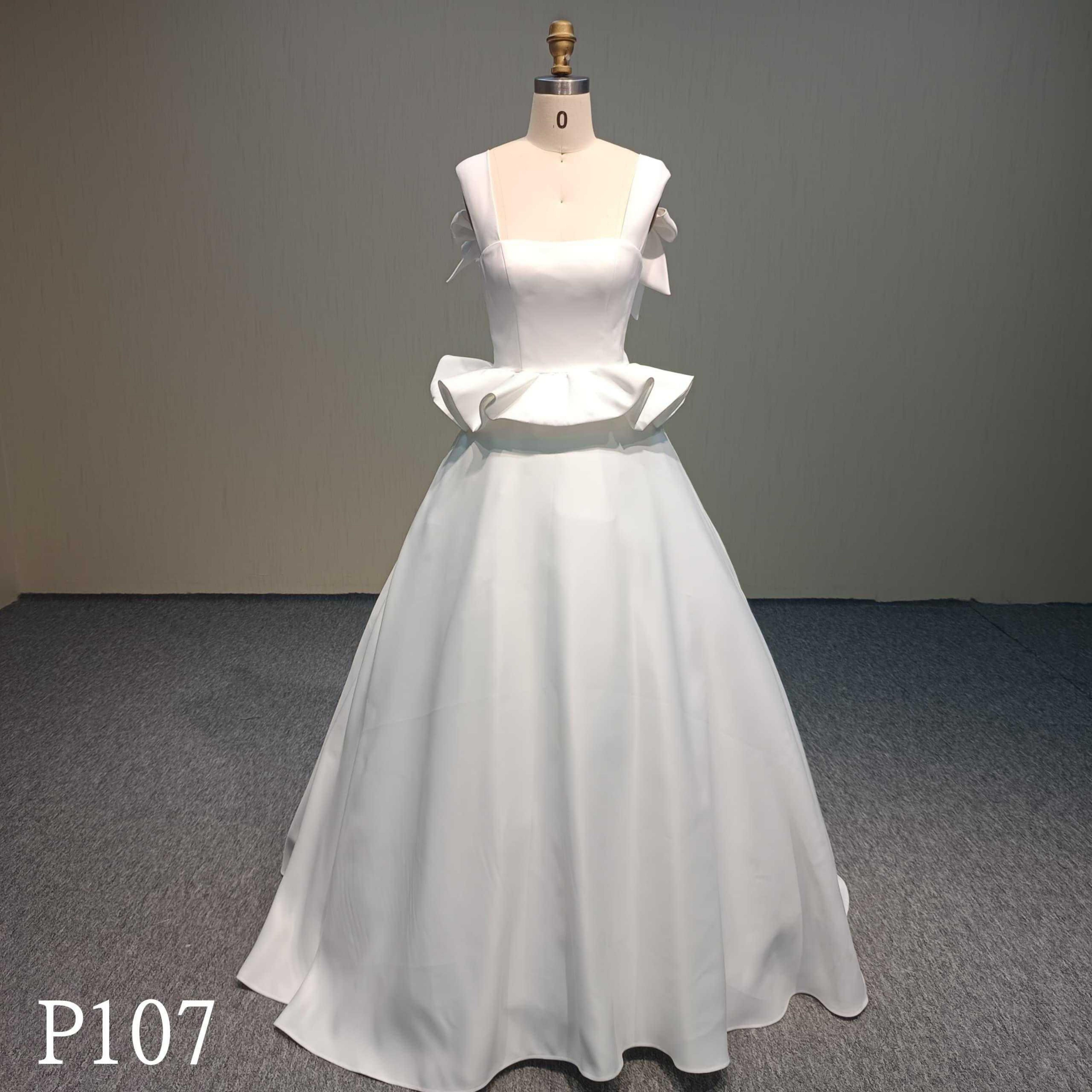 P107Bow wedding dress ball gown fashion design made in China.