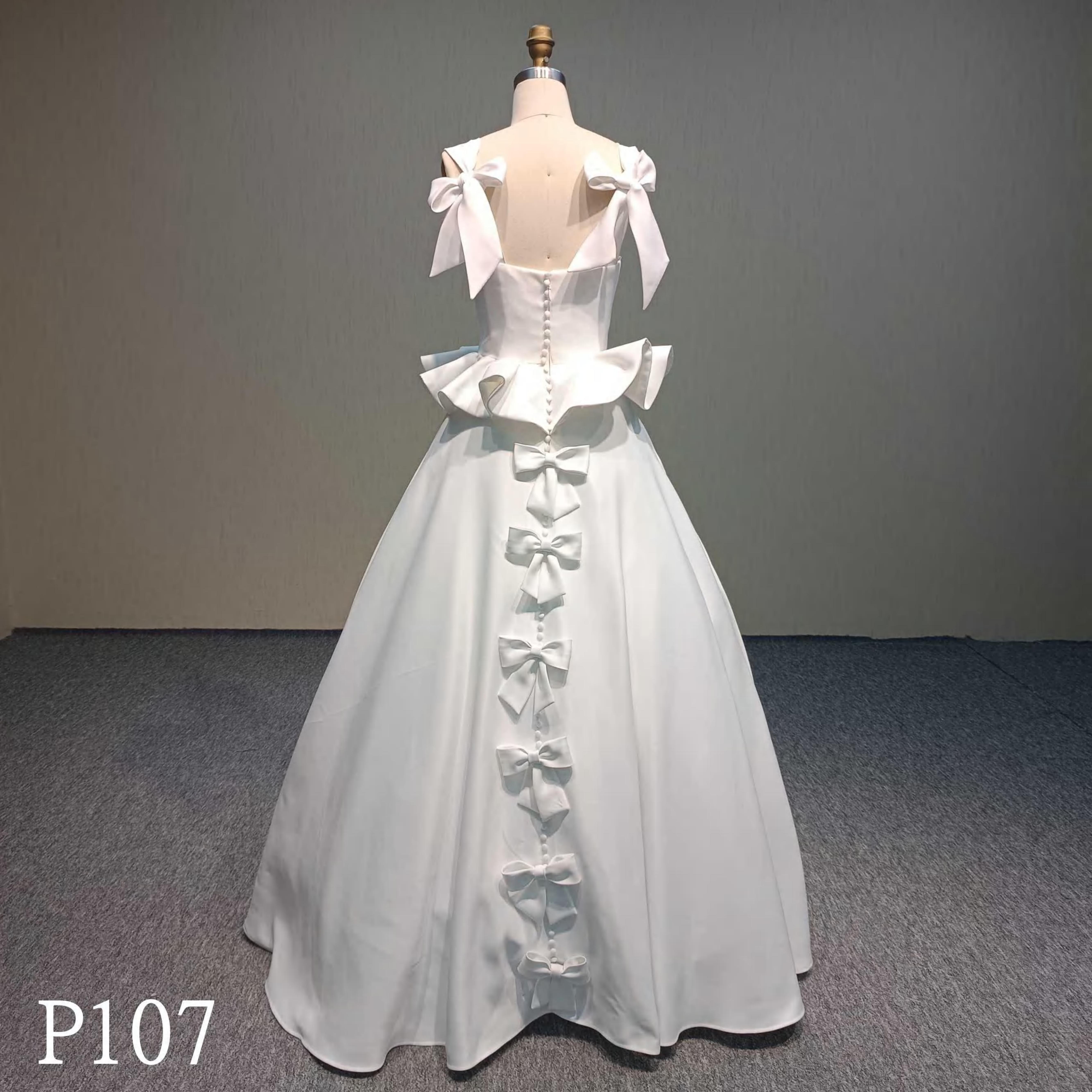 P107Bow wedding dress ball gown fashion design made in China.