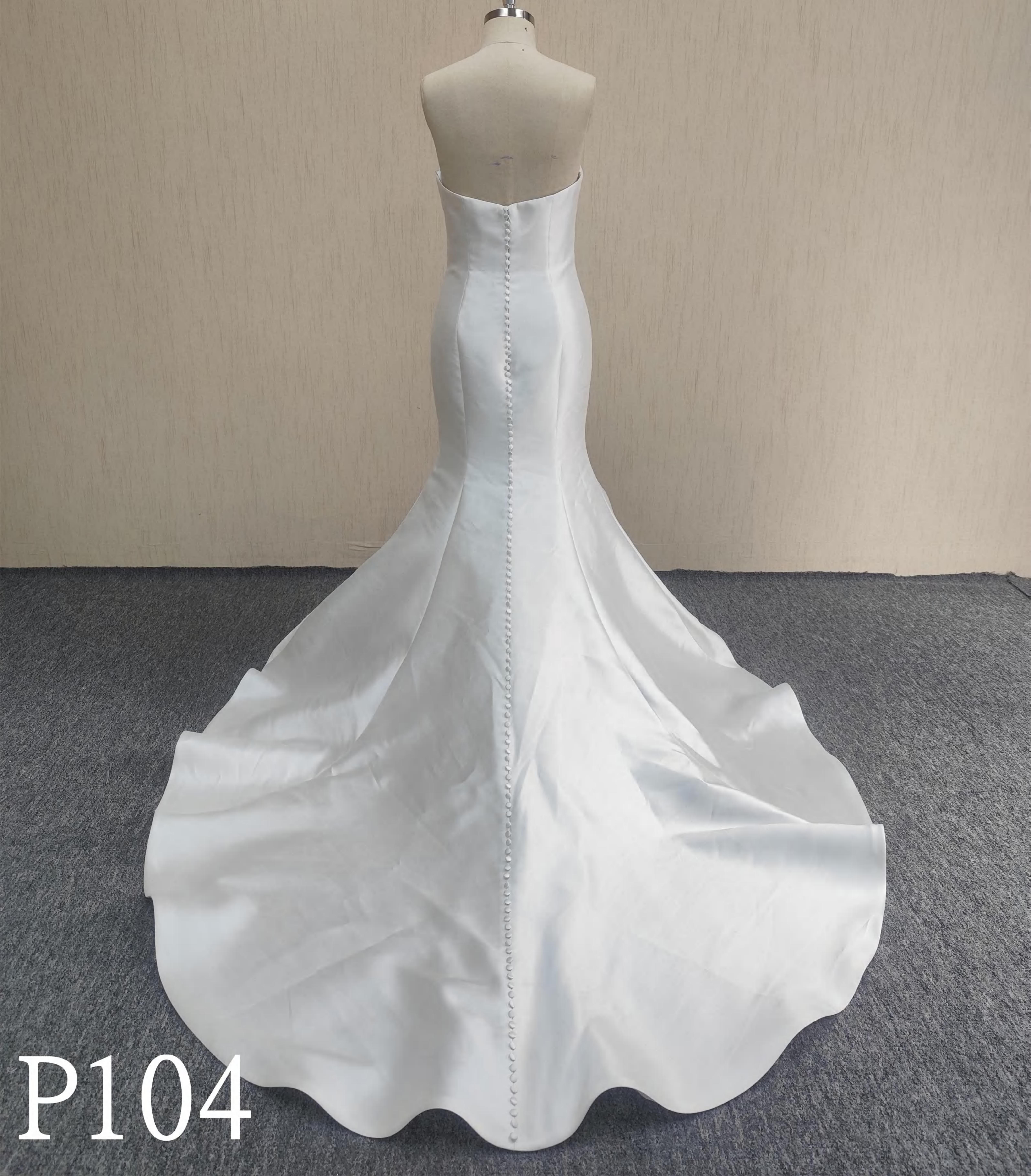 P104 Simple design Mermaid wedding dress with  satin Made in China