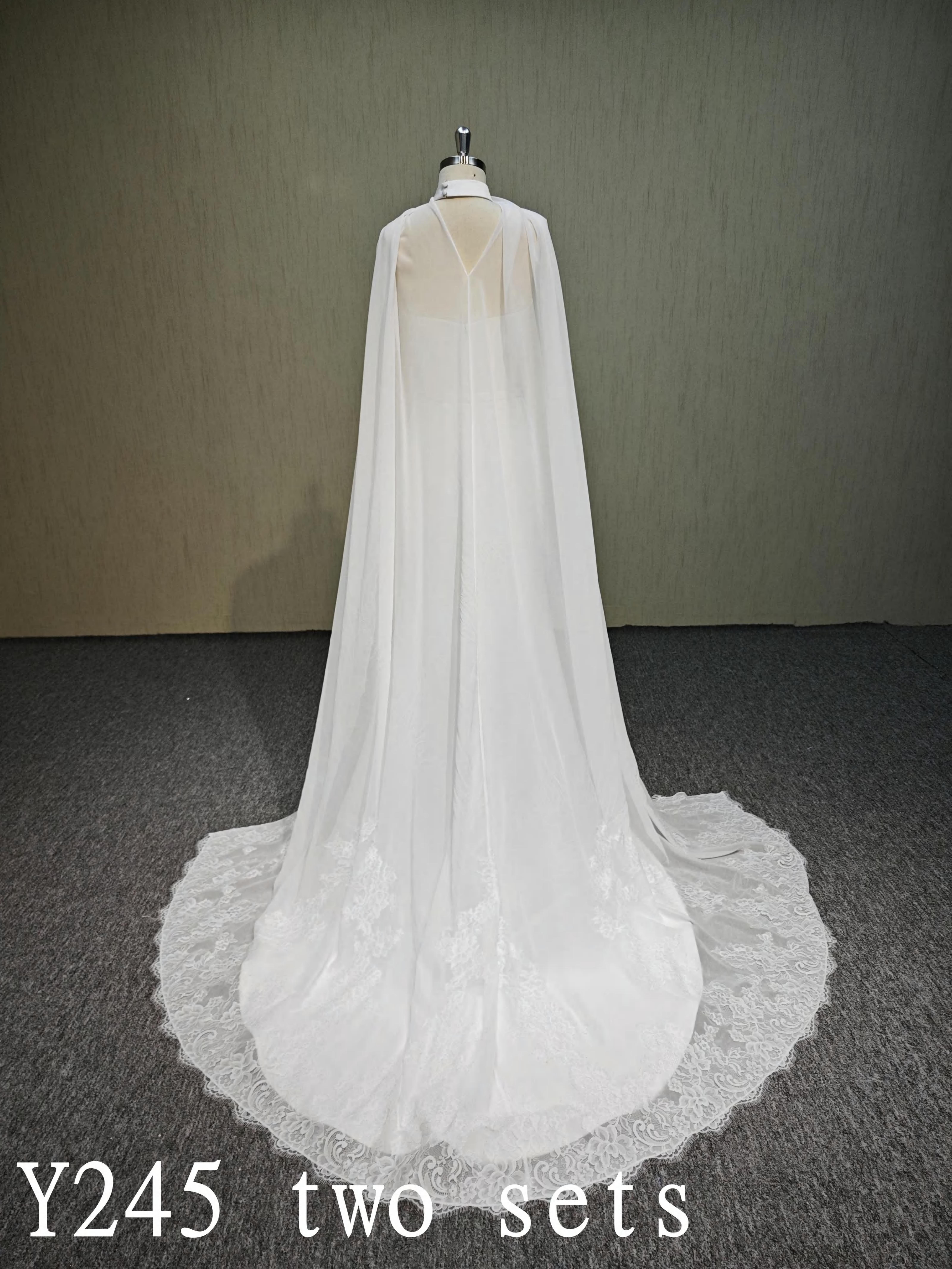 Y245 Simple design Mermaid wedding dress with  shawls Made in China