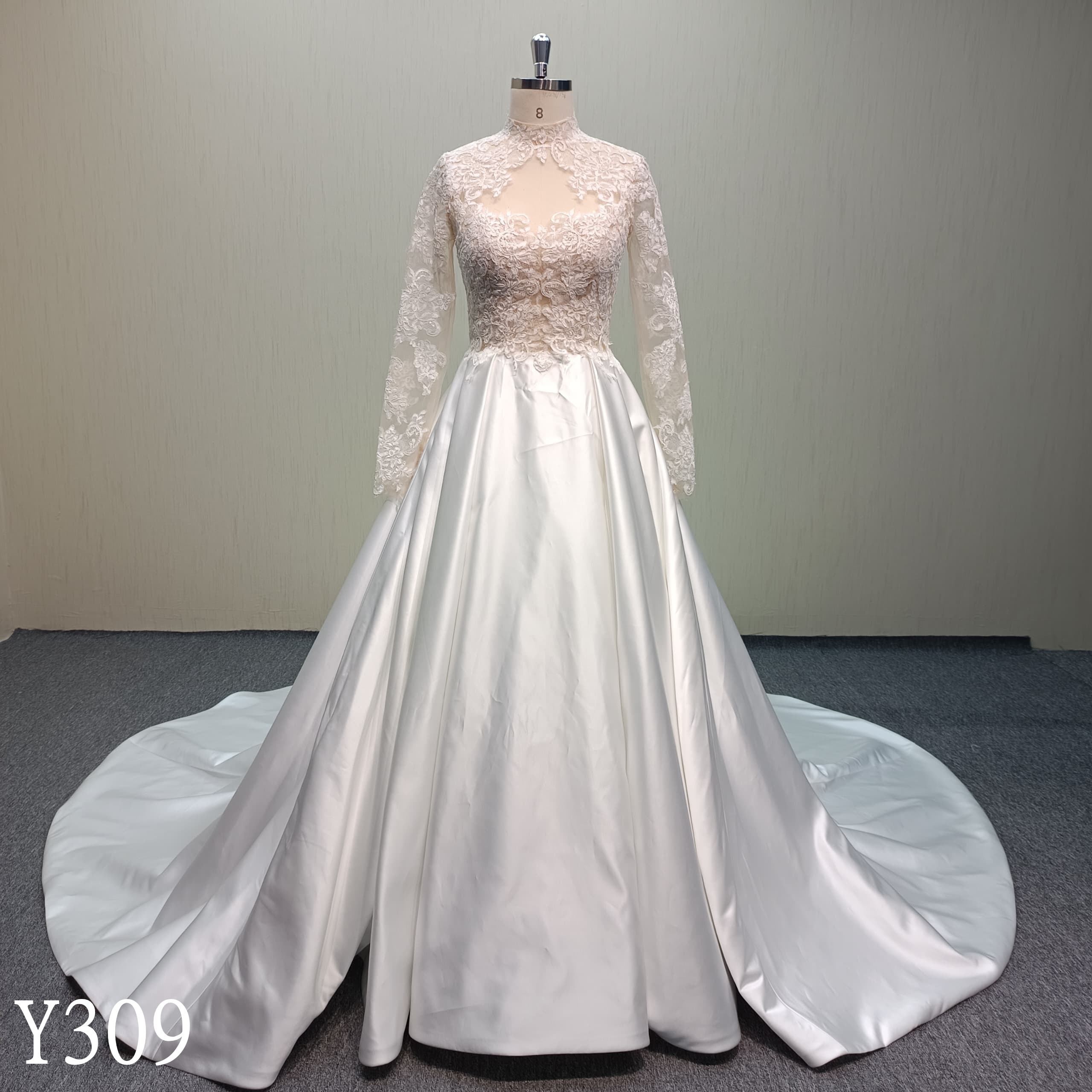 Y309 Elegant  Wedding applique ball gown  with flora lace