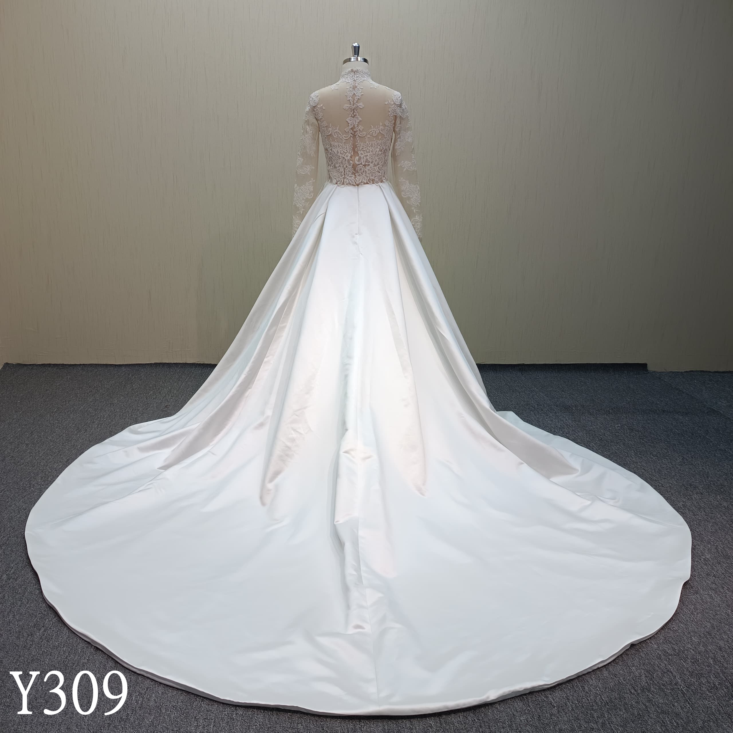 Y309 Elegant  Wedding applique ball gown  with flora lace