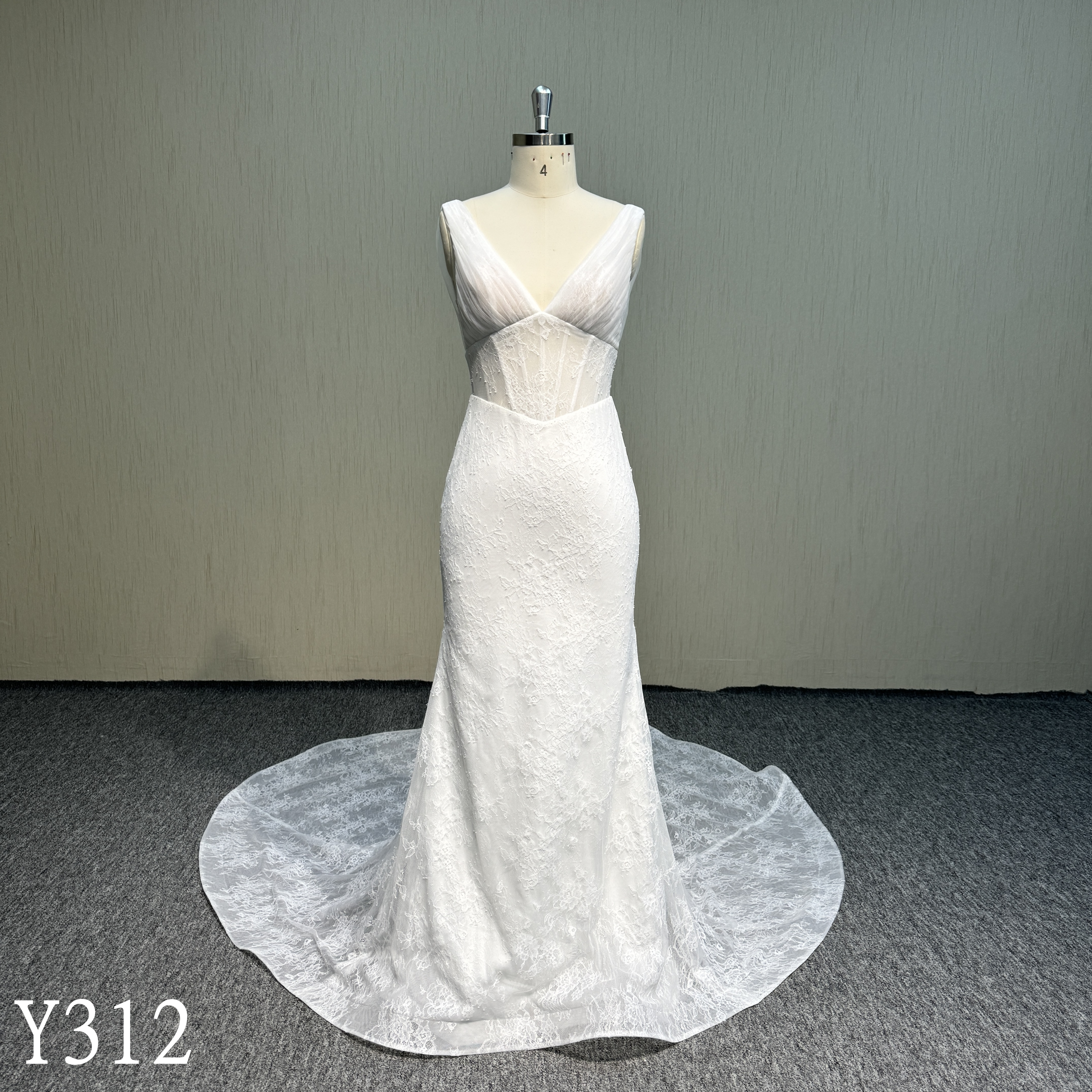 Y312 Elegant Mermaid with wholecut flora lace made in China
