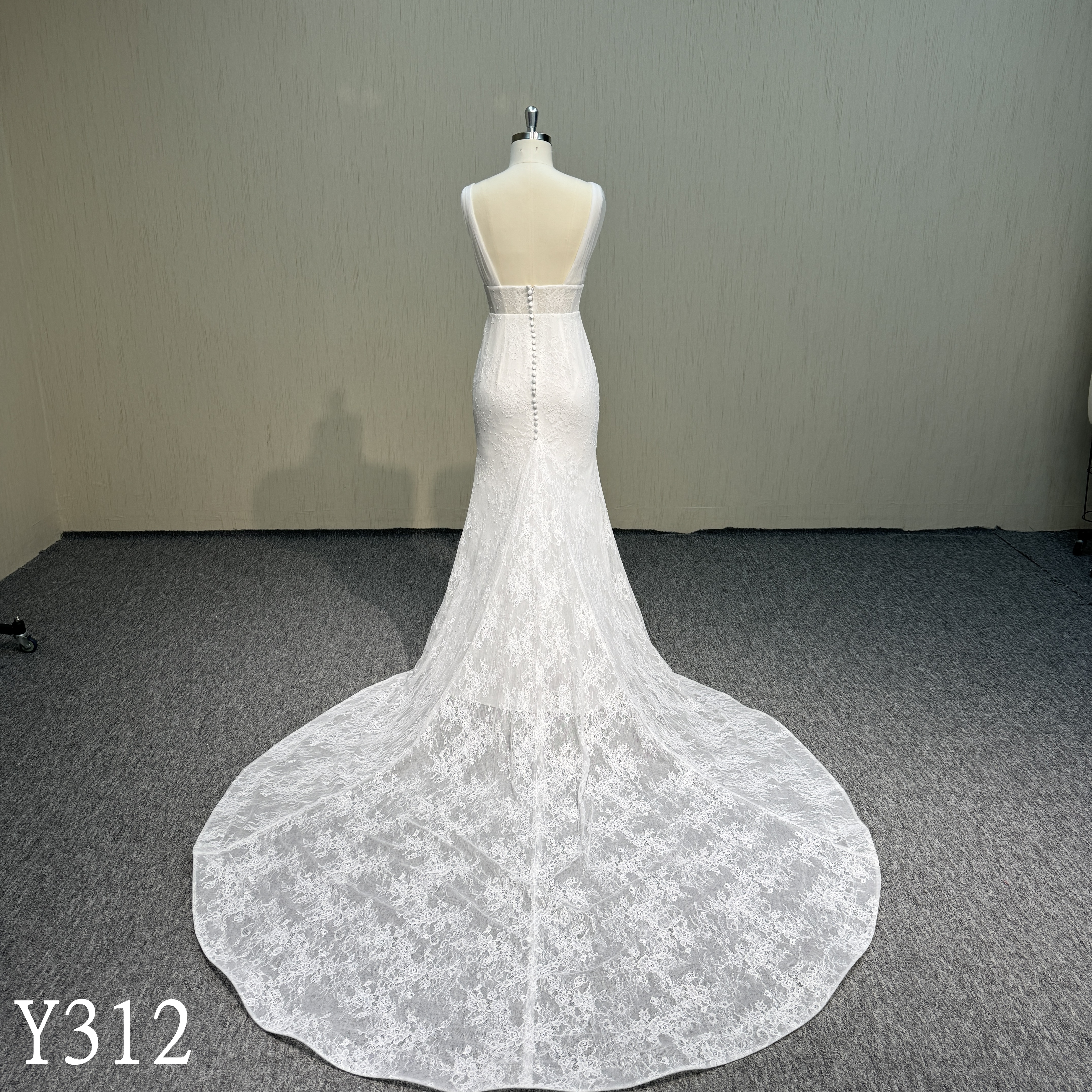 Y312 Elegant Mermaid with wholecut flora lace made in China