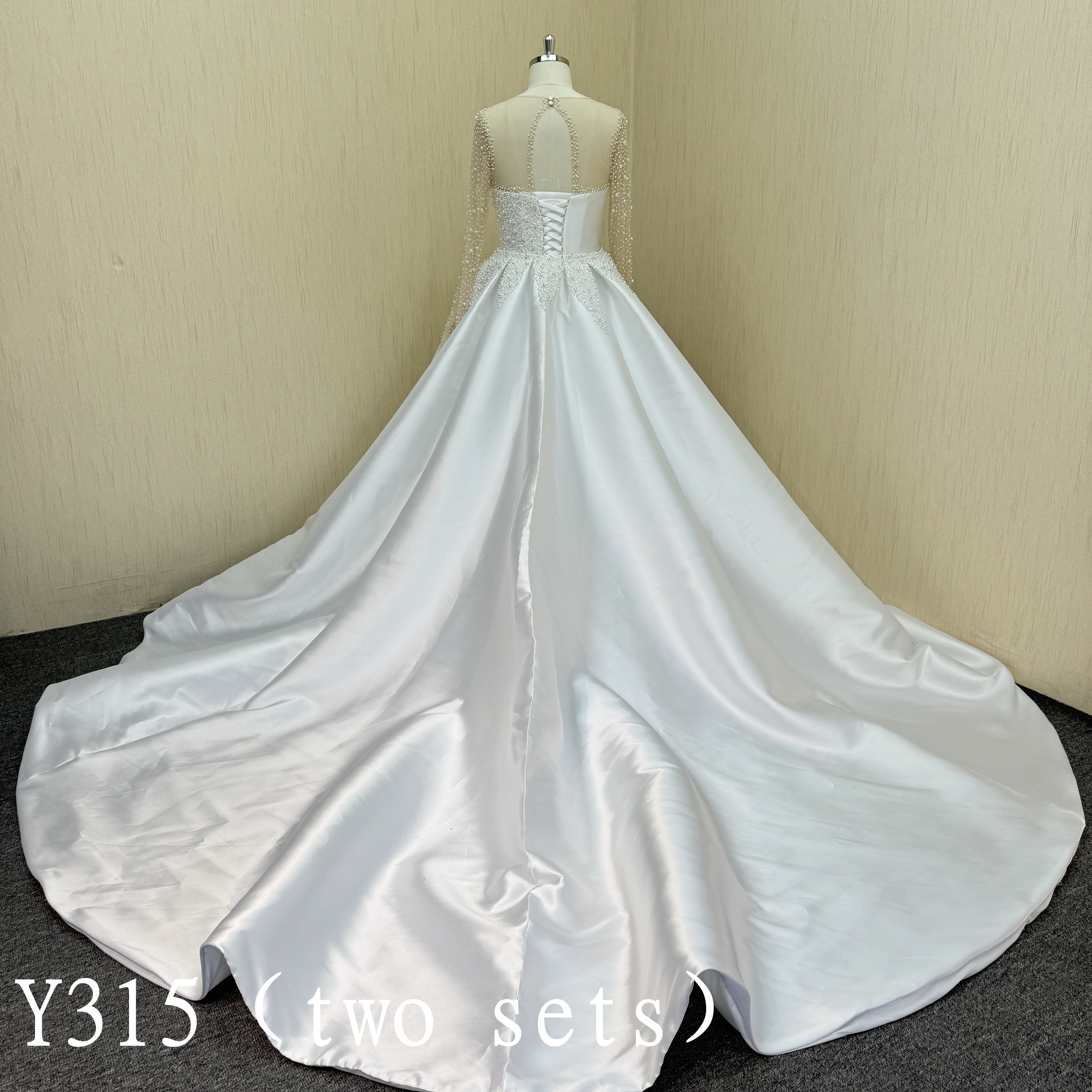 Y315 luxury Design Mermaid wedding dress  with handmade beading and detachable train