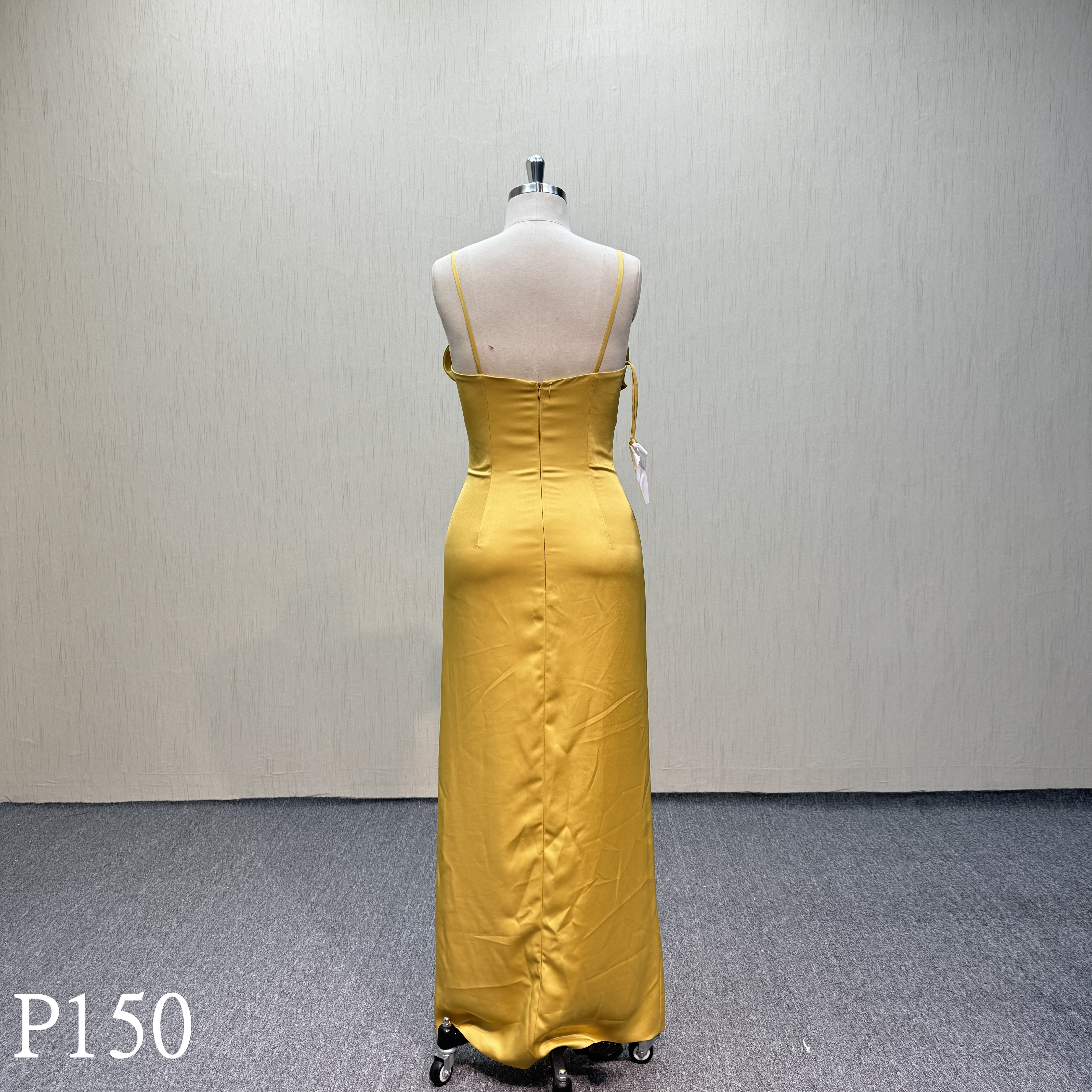 P150 Light yellow evening bloom flower straps dress  for Bride Made in China