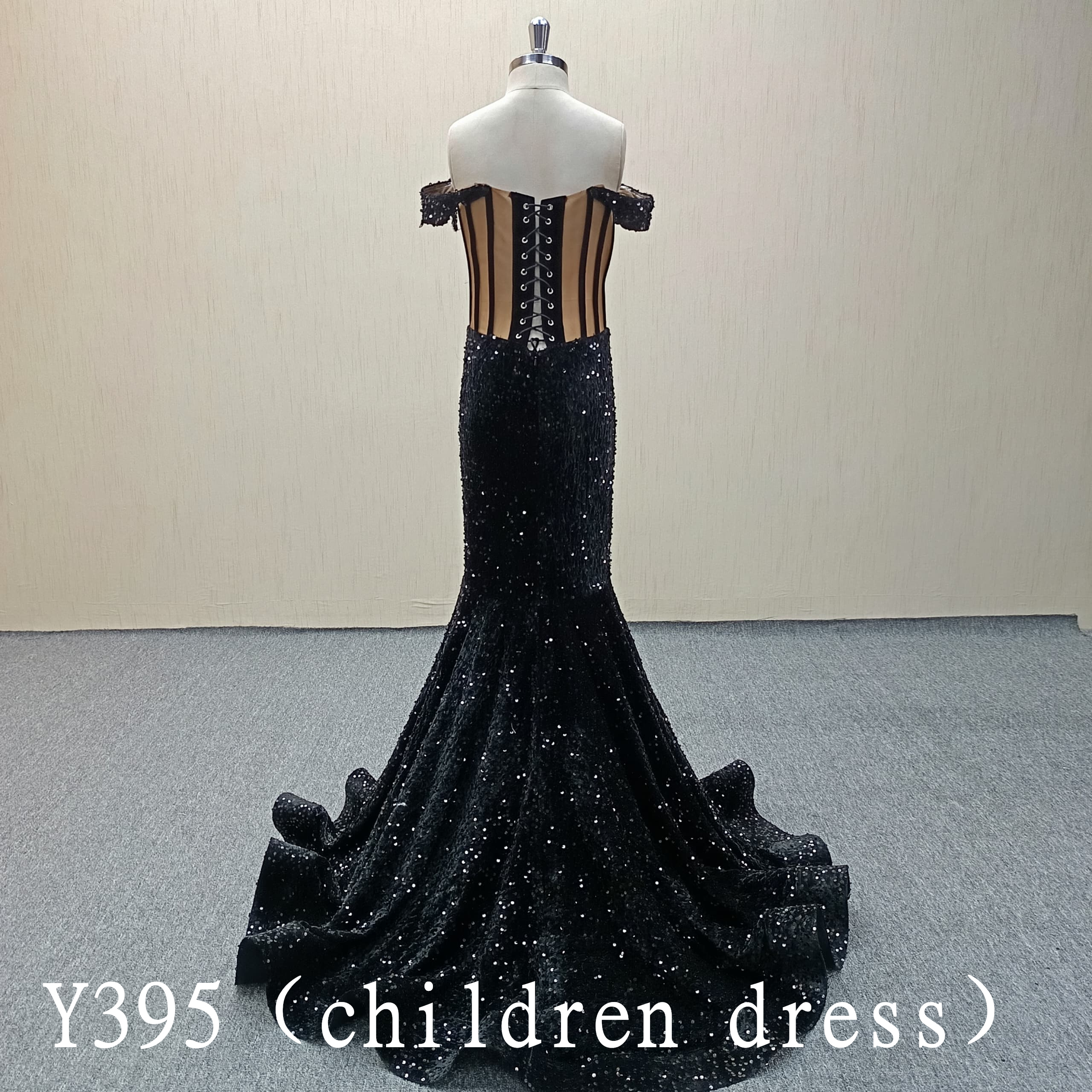 Y391 Gorgeous Mermaid sequin prom dress with beads applique for girls