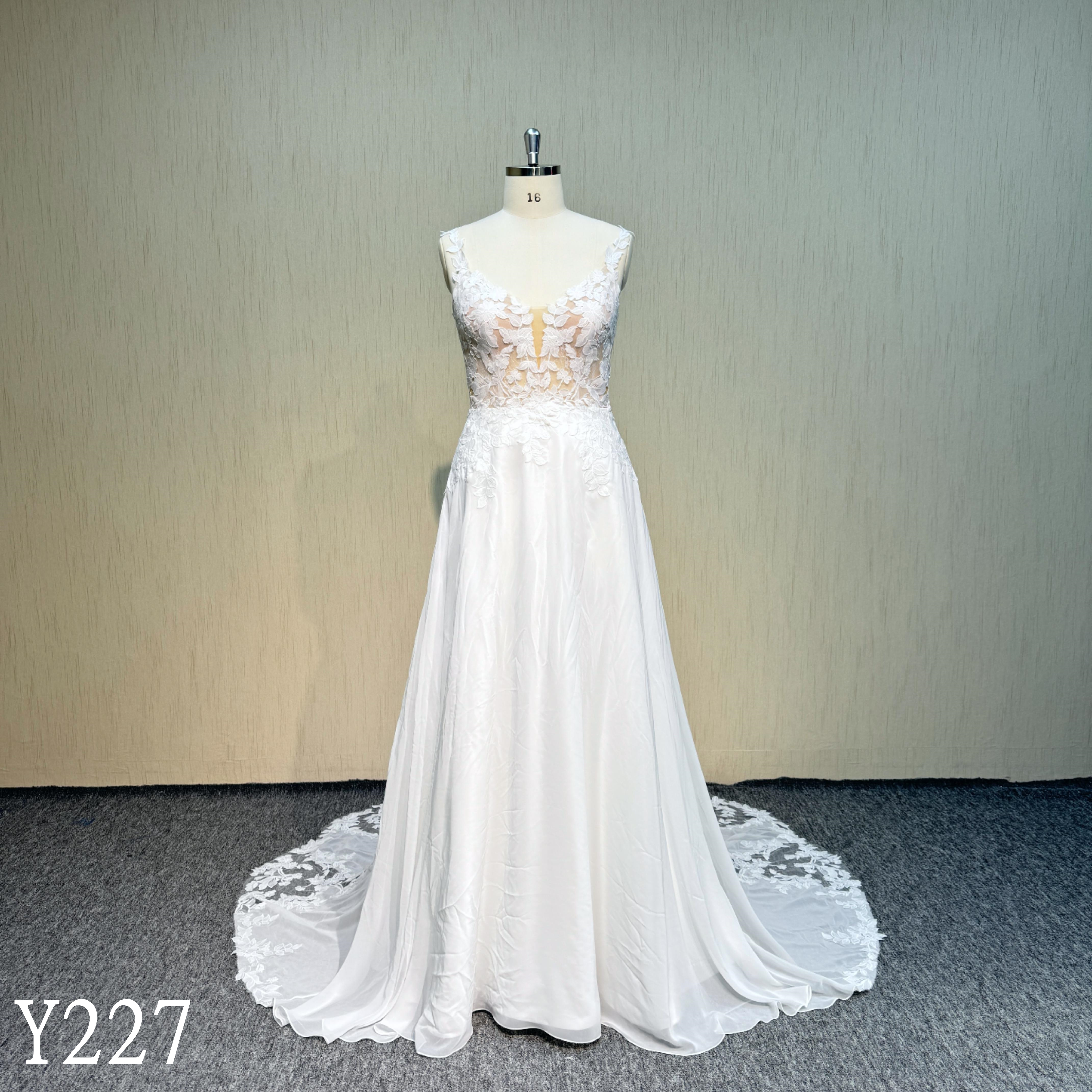 Y227   Chiffon A-Line wedding dress made in China 2026