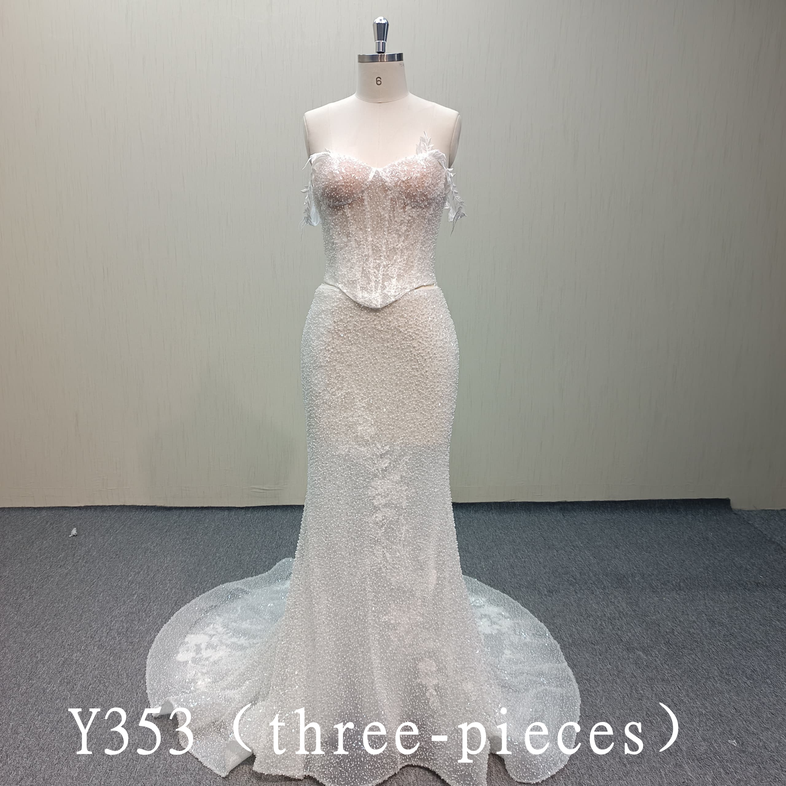 Y353 Two sets beaded Wedding dress for women made in China