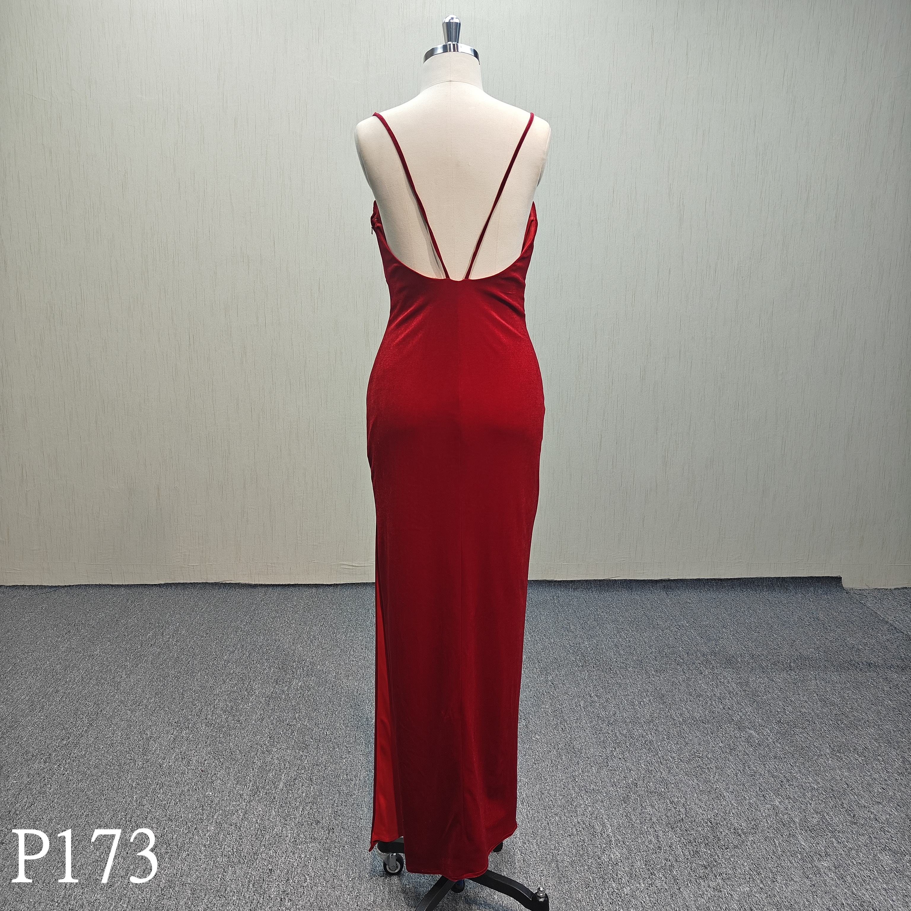P173 Sexy red backless evening dress Bridal dress