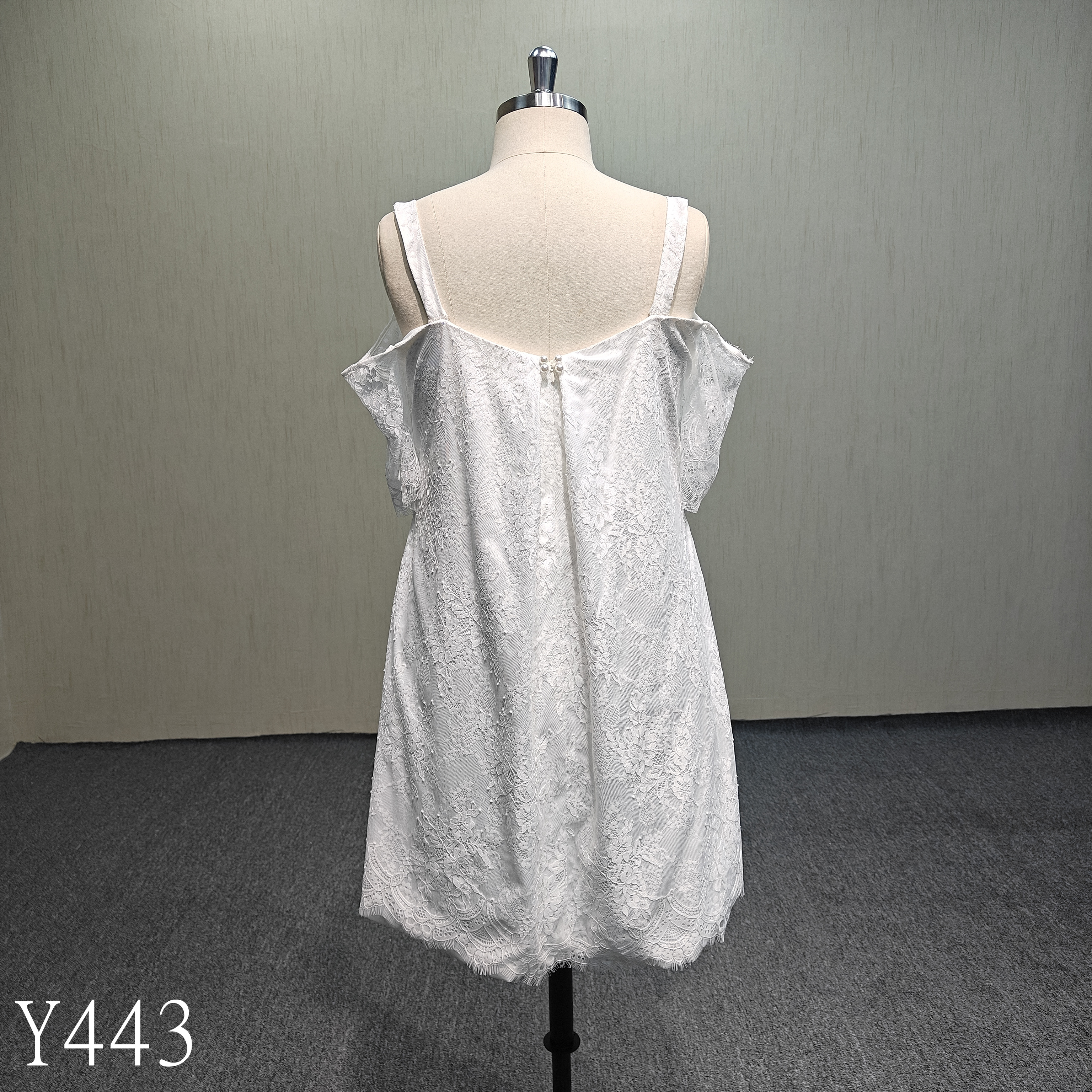 Y443 sweetheart neckline off-the-shoulder mini dress