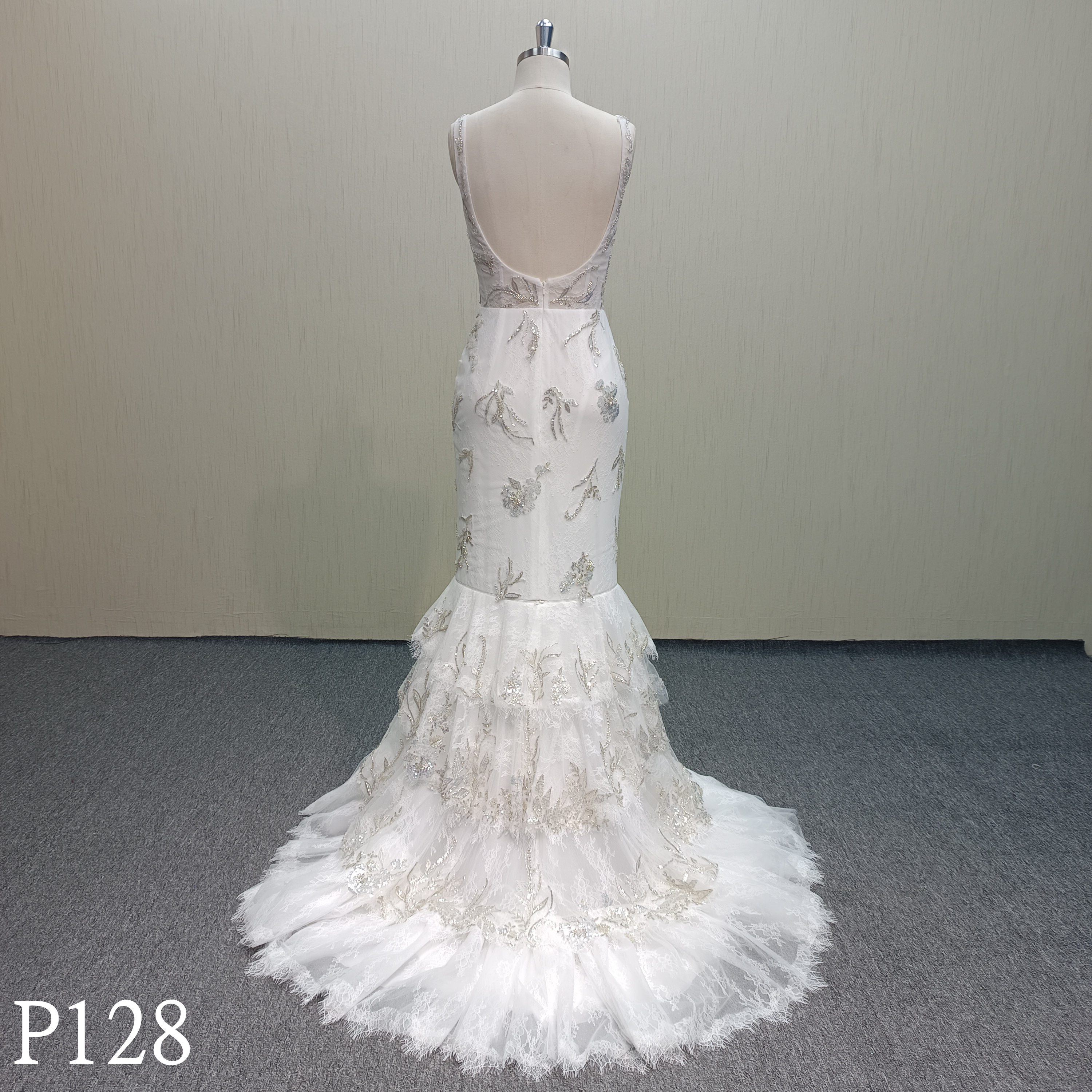 P128 Detachable backless two-piece mermaid dress