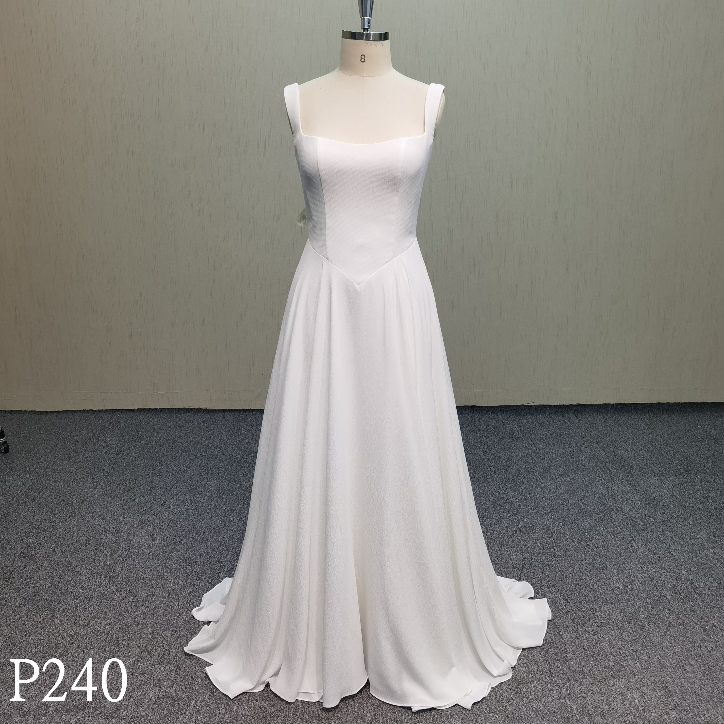 P240 Elegant Square Mermaid Wedding Dress