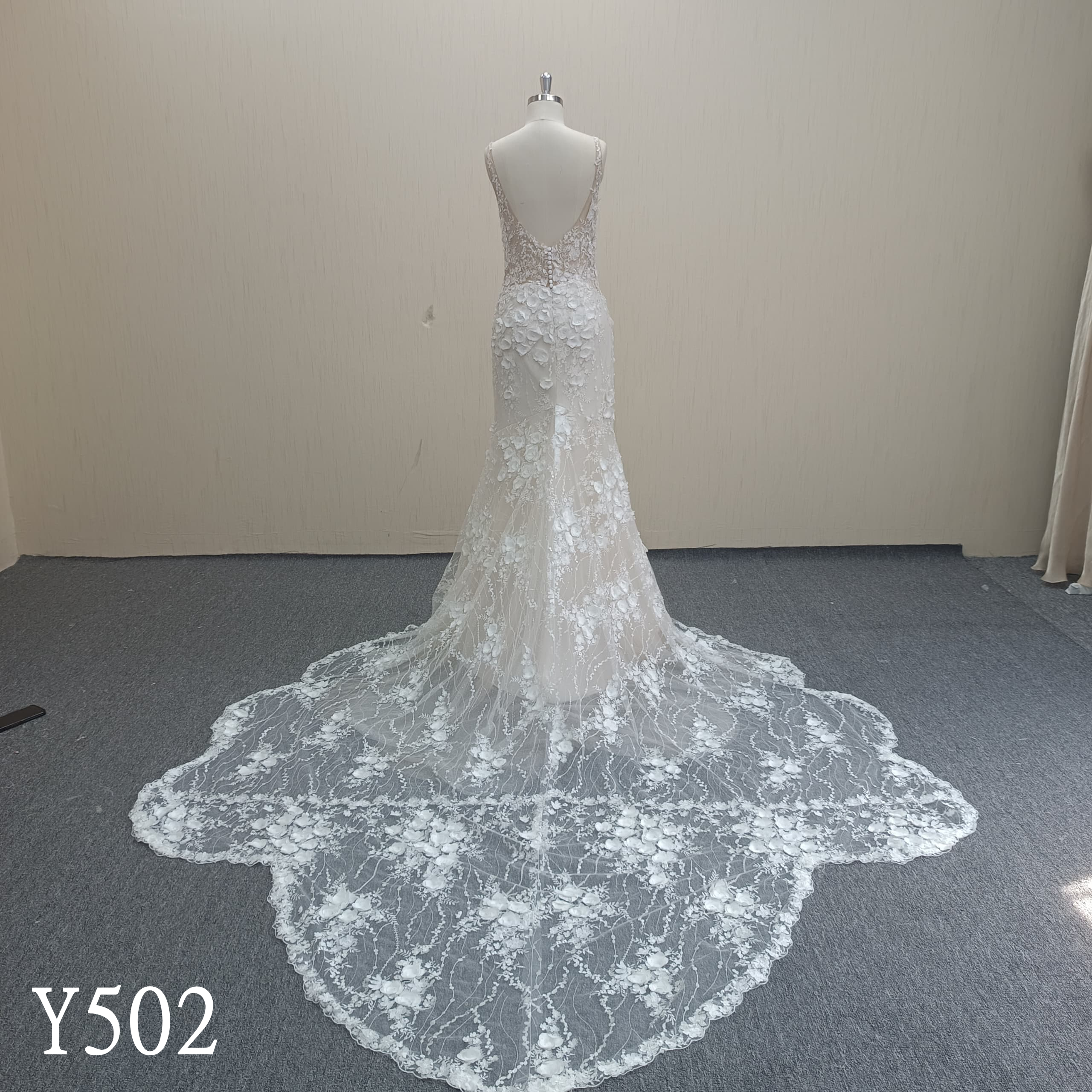 Y502 Bateau Mermaid Wedding Dress