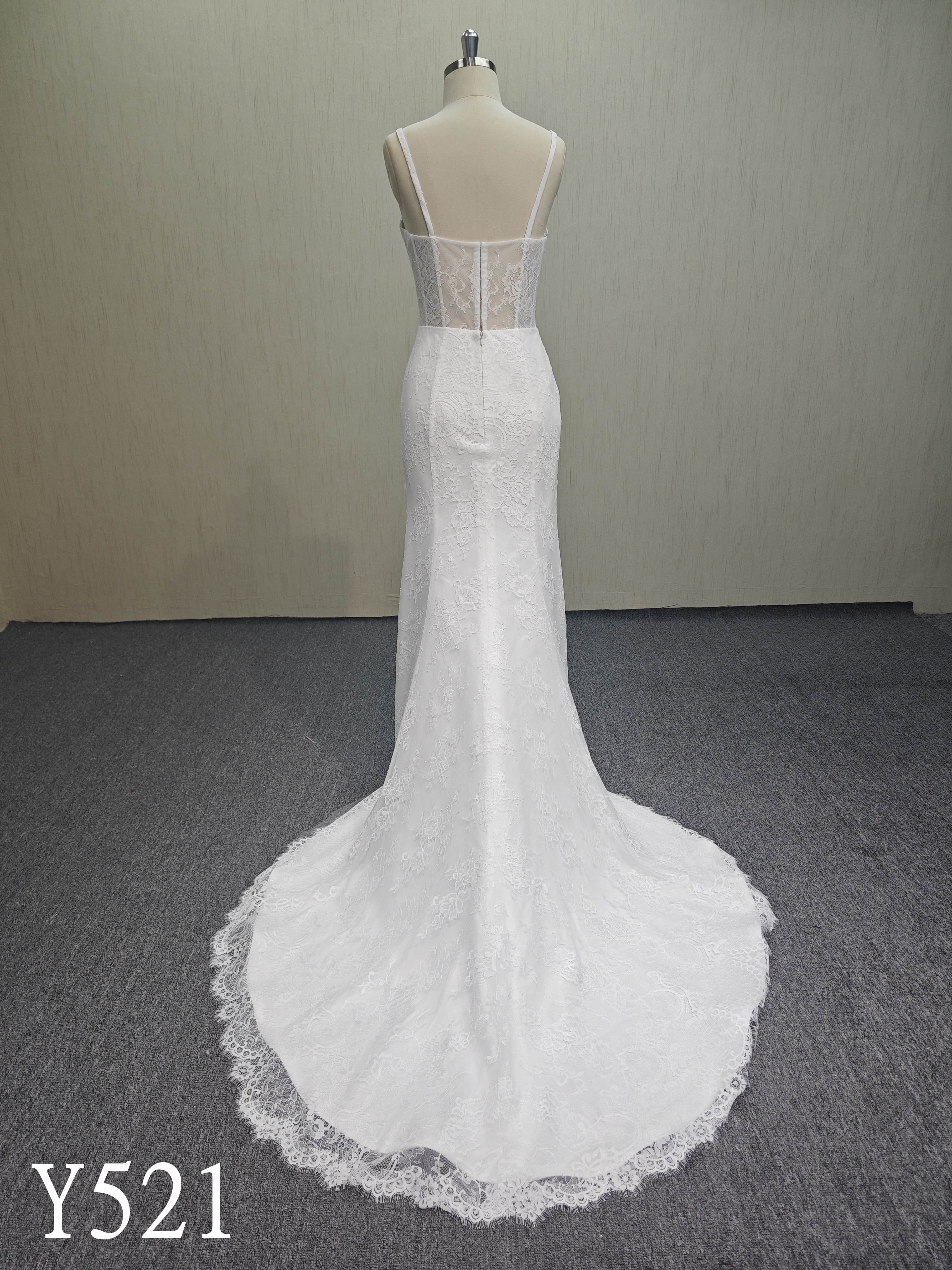 Y521 Sweetheart Wedding Dress with illusion