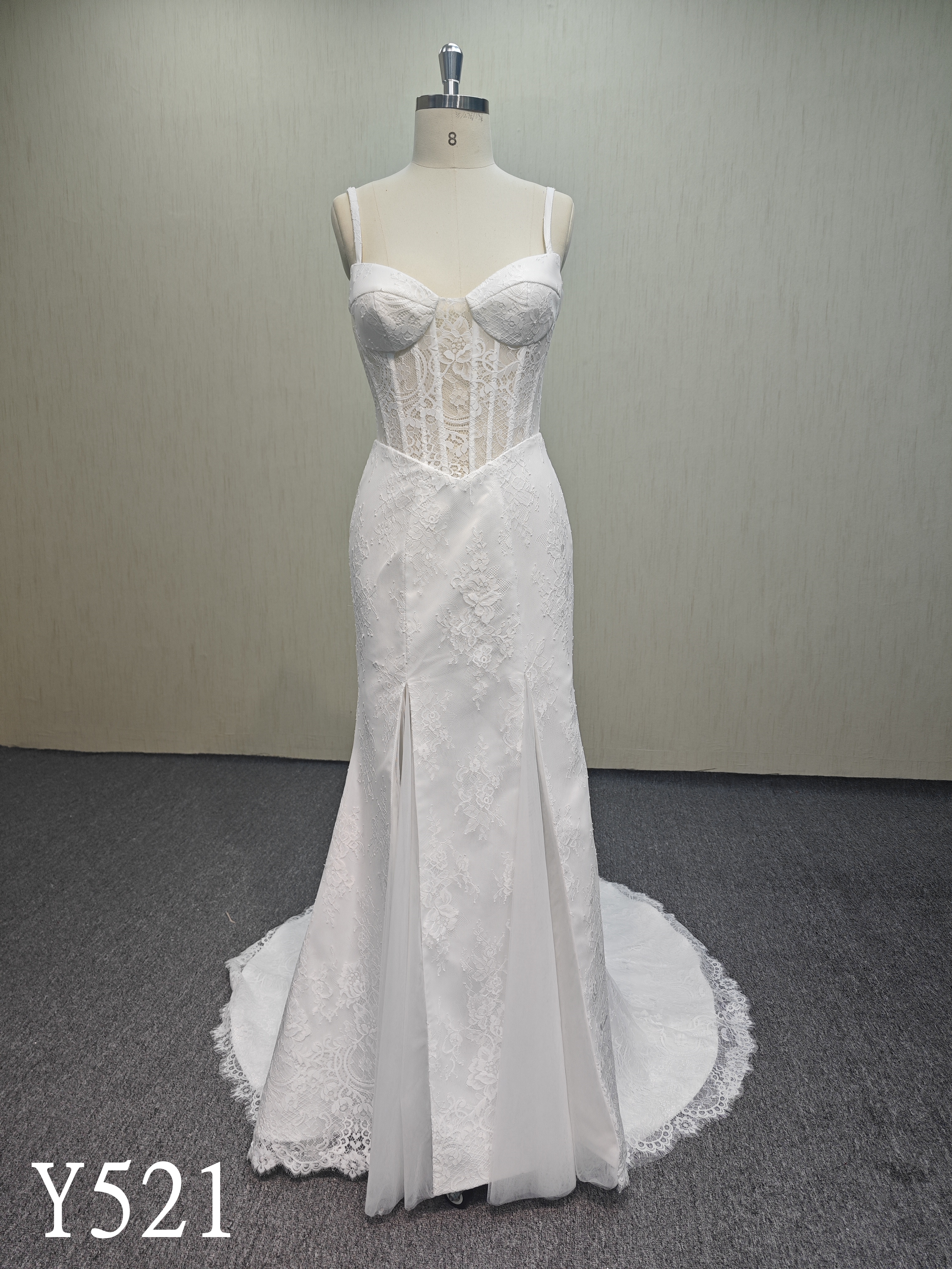 Y521 Sweetheart Wedding Dress with illusion