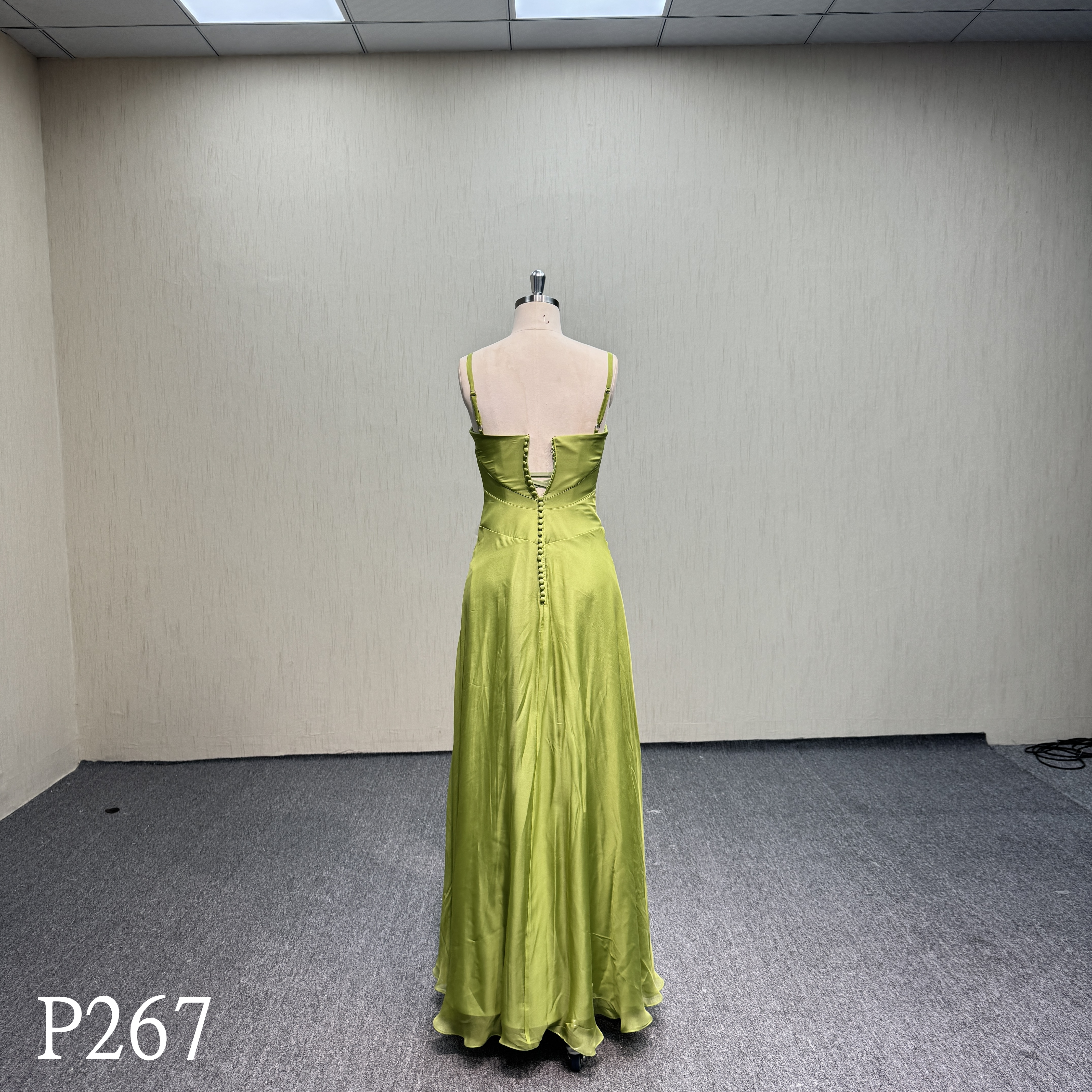 P267 Willow Green Evening Dress