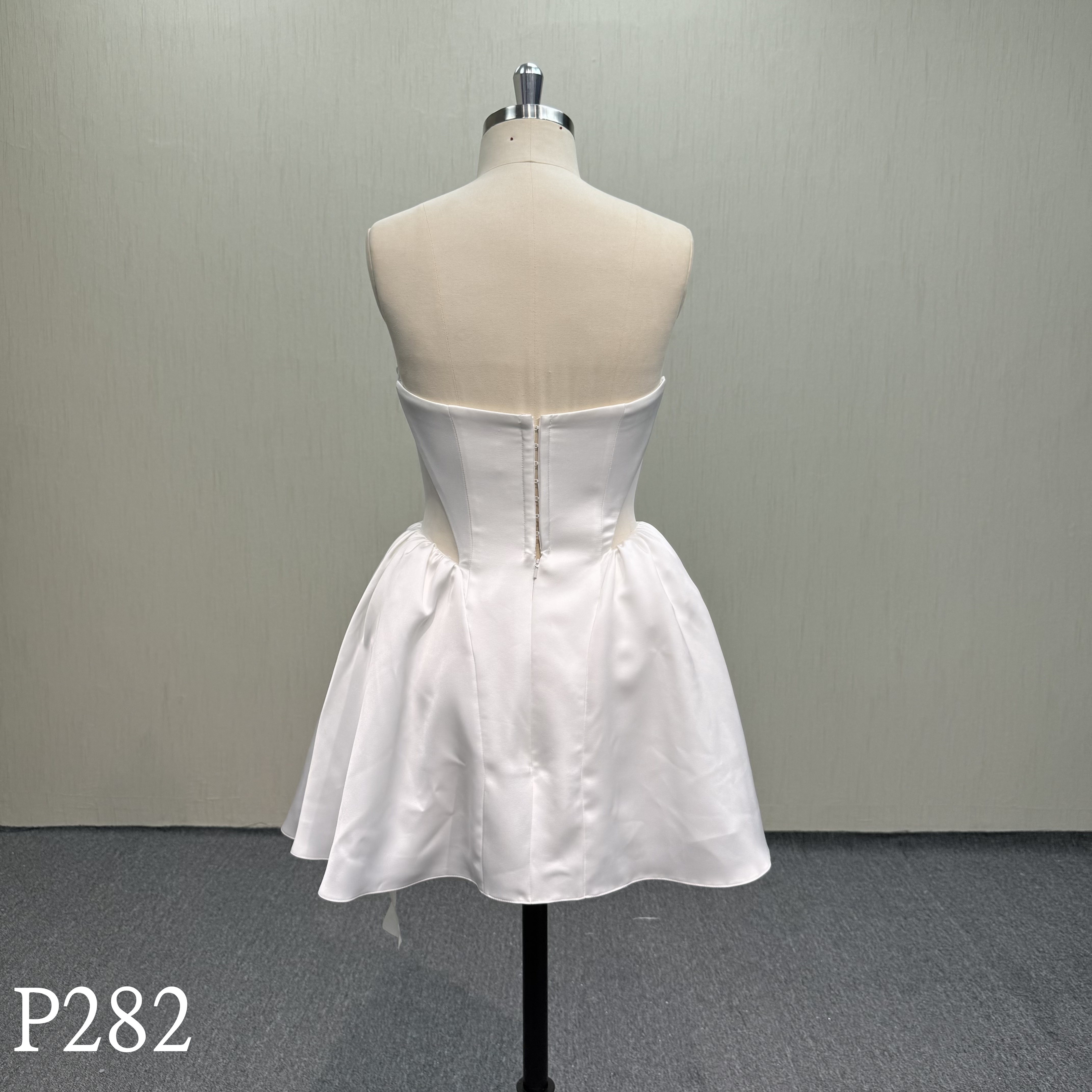 P282 Sweetheart Mini Dress with Lumbar Perspective
