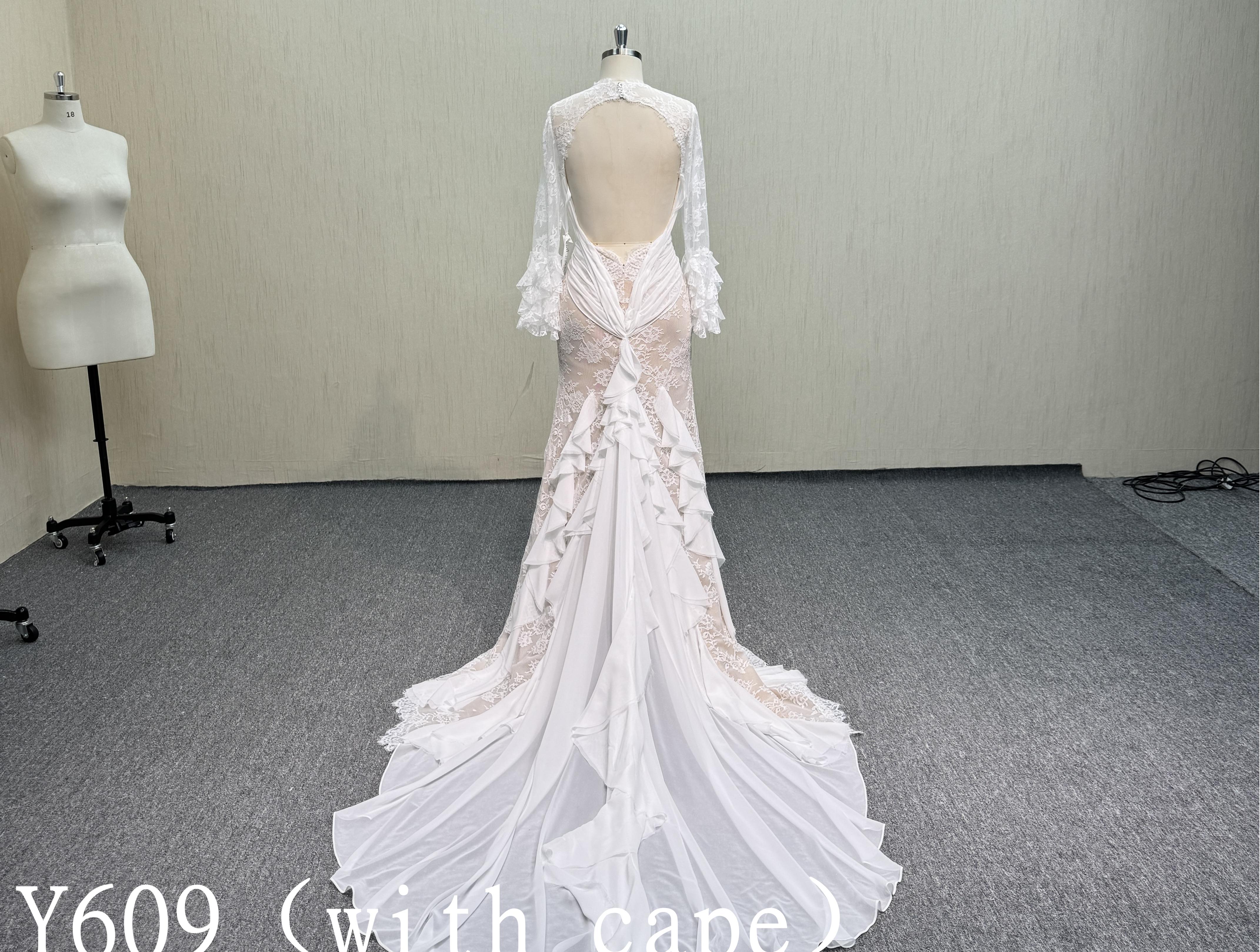 Y607 Fairy wedding dress with cape