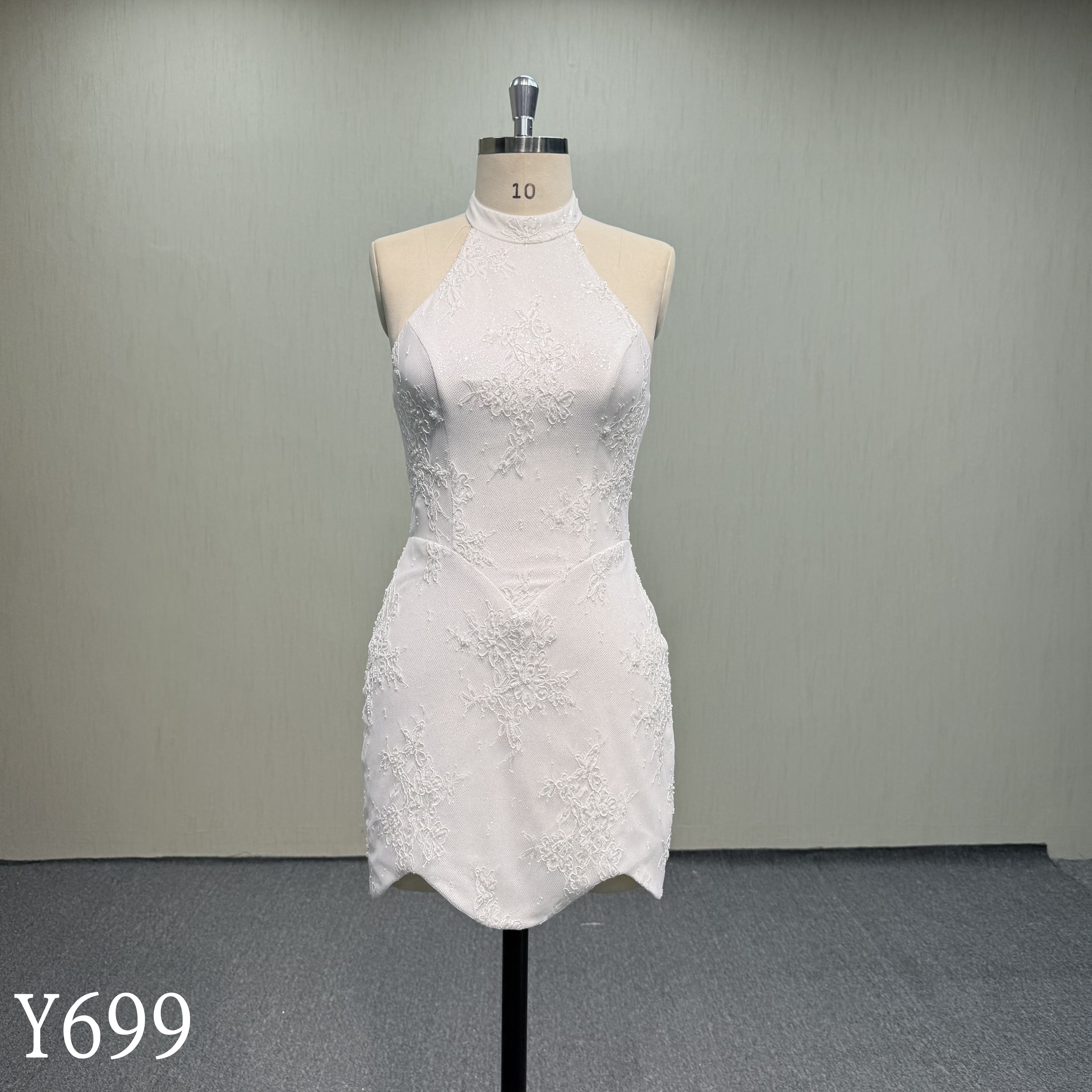 Y699 Halter strap mini dress