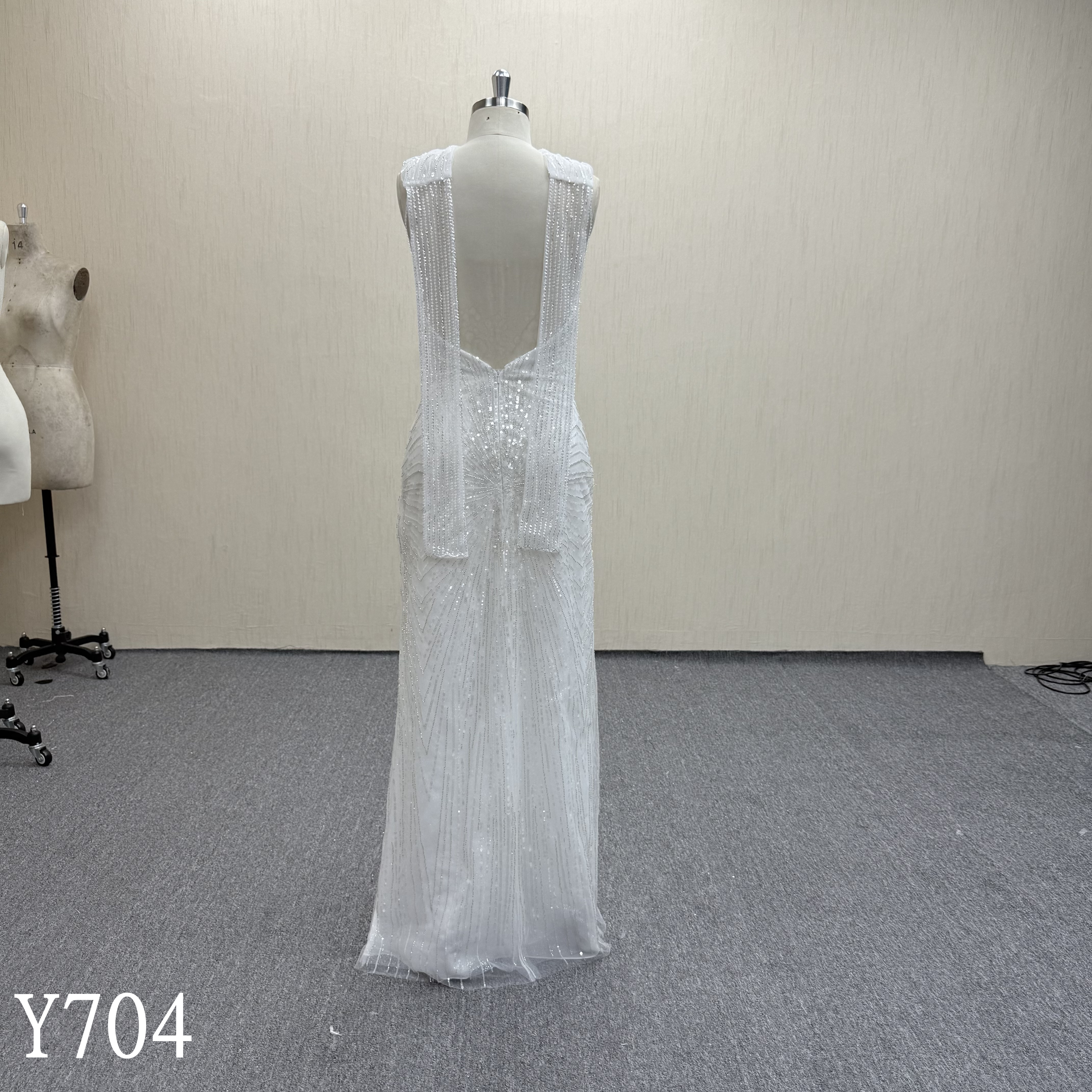 Y704 shinning lace in whole dress with one scarf